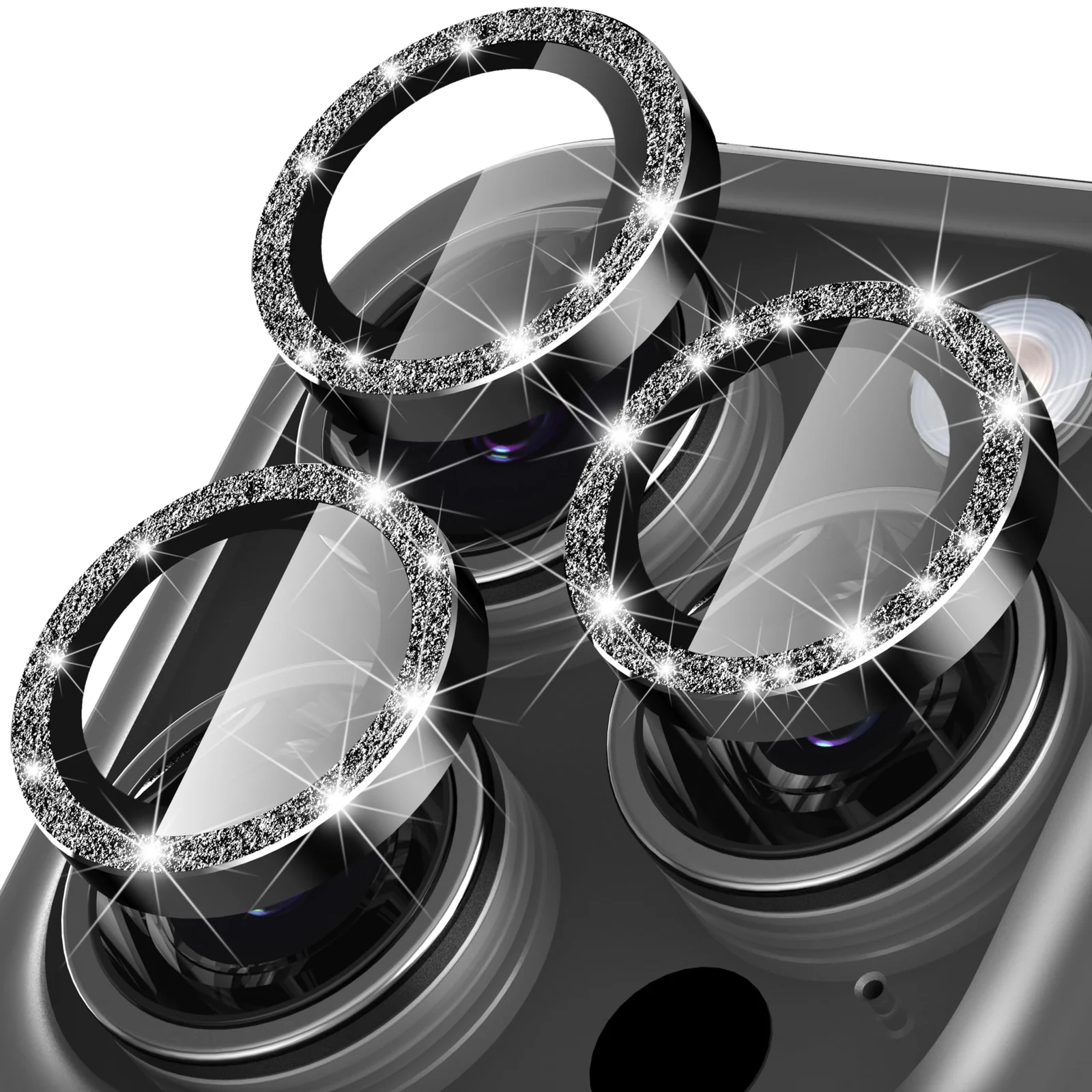 DL3 Mobilak Camera Lens Protector For iPhone 15 Pro/iPhone 15 Pro Max, [Keep Original Shooting] Tempered Glass Screen Protector Metal Individual Camera Cover, Case Friendly