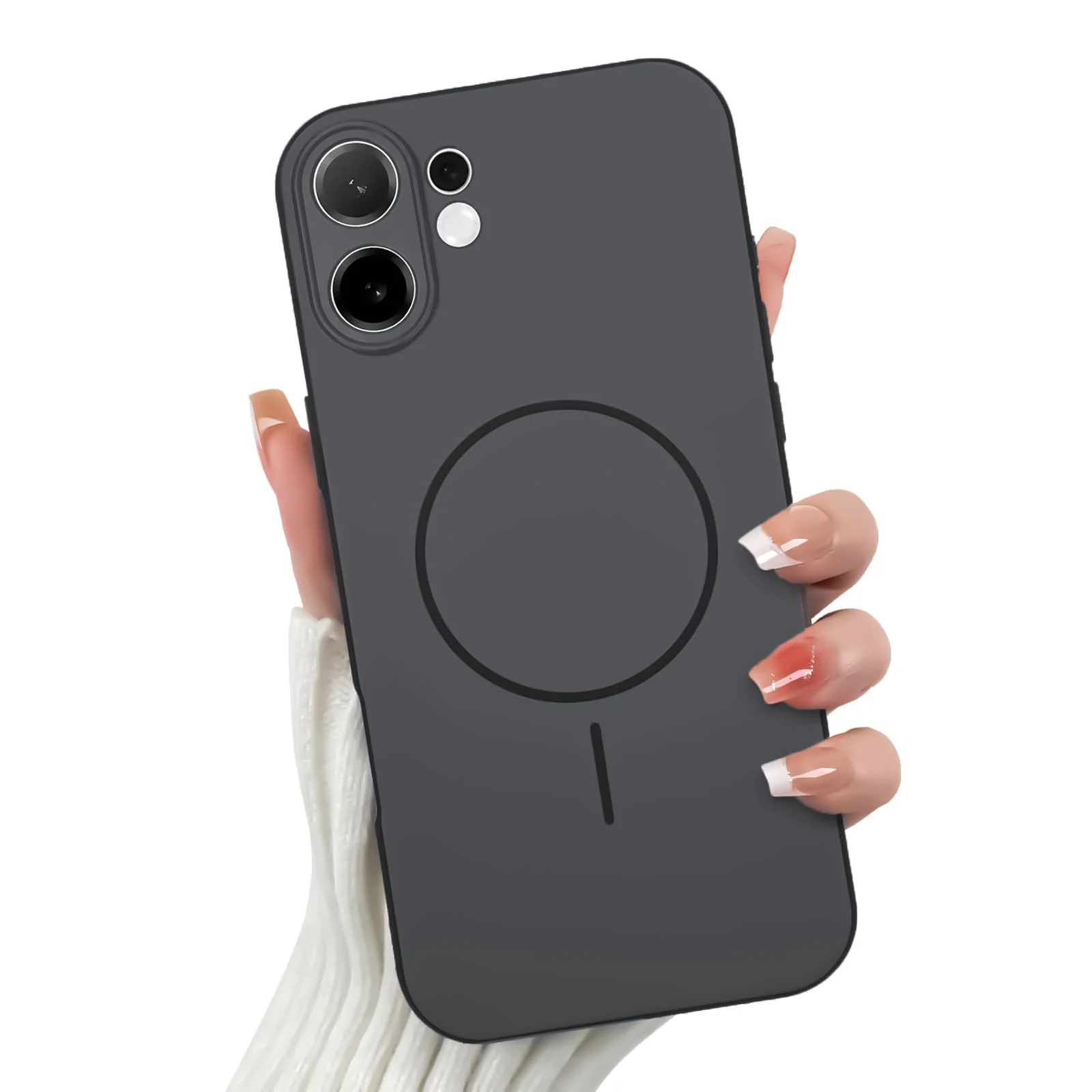 DL3 Mobilak Case For Vivo V60 5G Slim Design [Not Compatible with MagSafe] Soft Silicone Case Flexible TPU Anti-Scratch Protective Cover with Full Camera Protection - Dark Gray