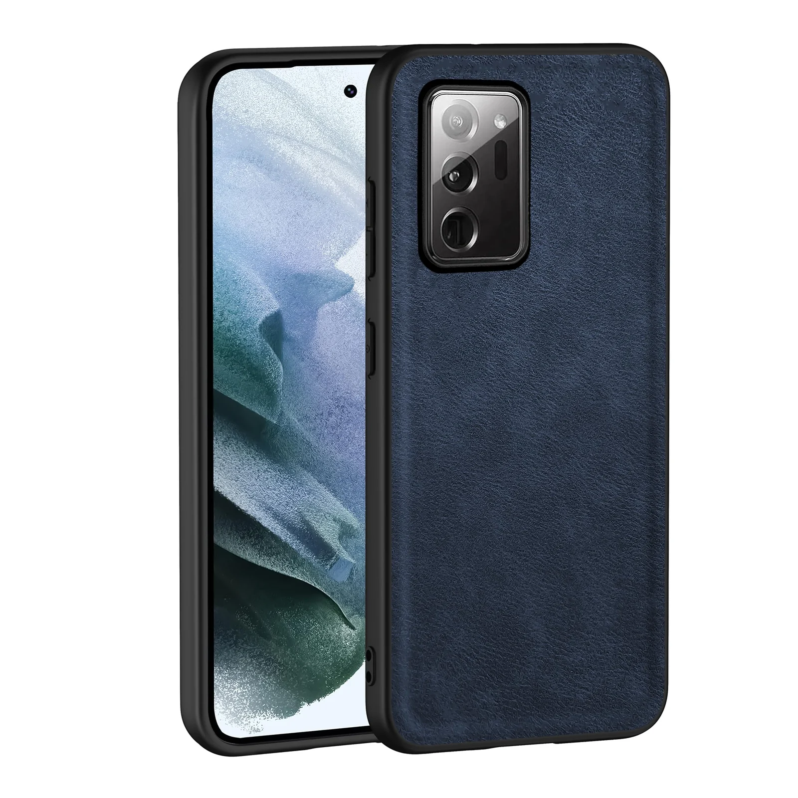 Dl3 Mobilak Case for Samsung Galaxy Note 20 Leather Case,Anti-Drop, Anti-Shock, Non-Slip Texture,Simple Cell Phong Cover (Blue)