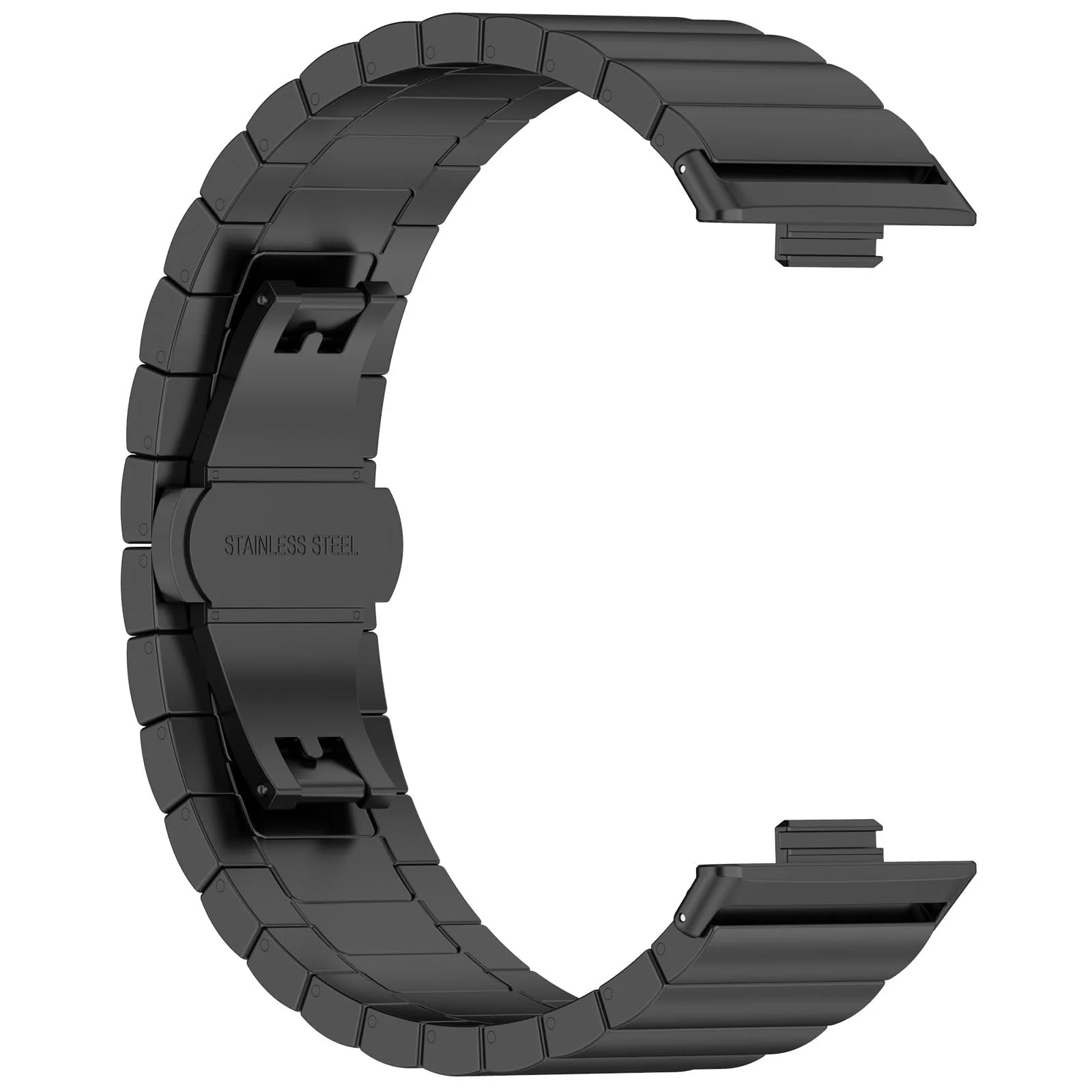 DL3 Mobilak Metal Straps Compatible with Huawei Watch Fit 3/Fit 4/Fit 4 Pro Strap, Stainless Steel Replacement Band with Folding Clasp, Adjustable Replacement Bracelet Wristband - A-black