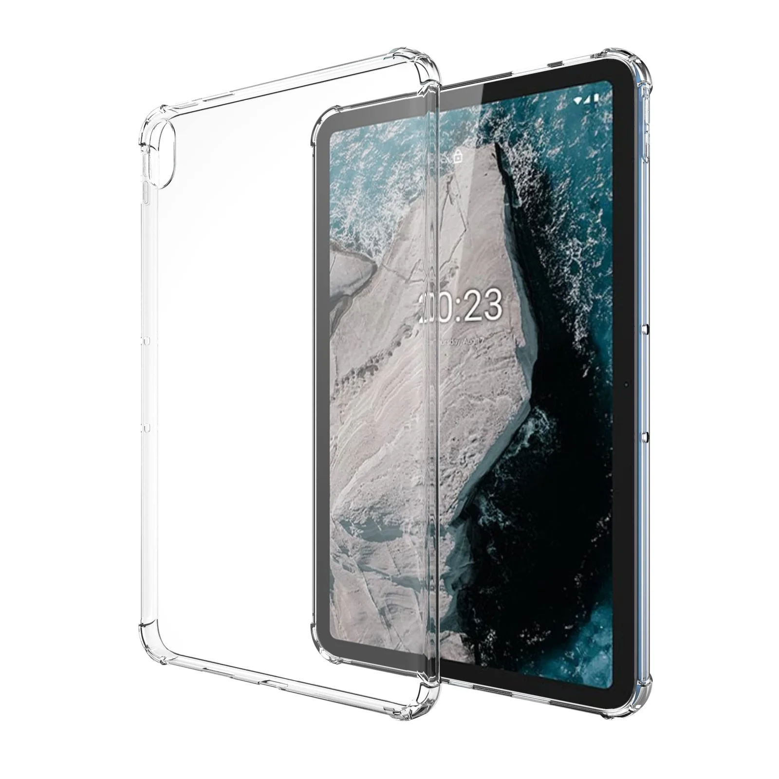 "DL3 Mobilak Silicone Tablet Case for Nokia T20 10.4"", Shock-absorbing protection - Case Clear With Glass Screen" - Clear