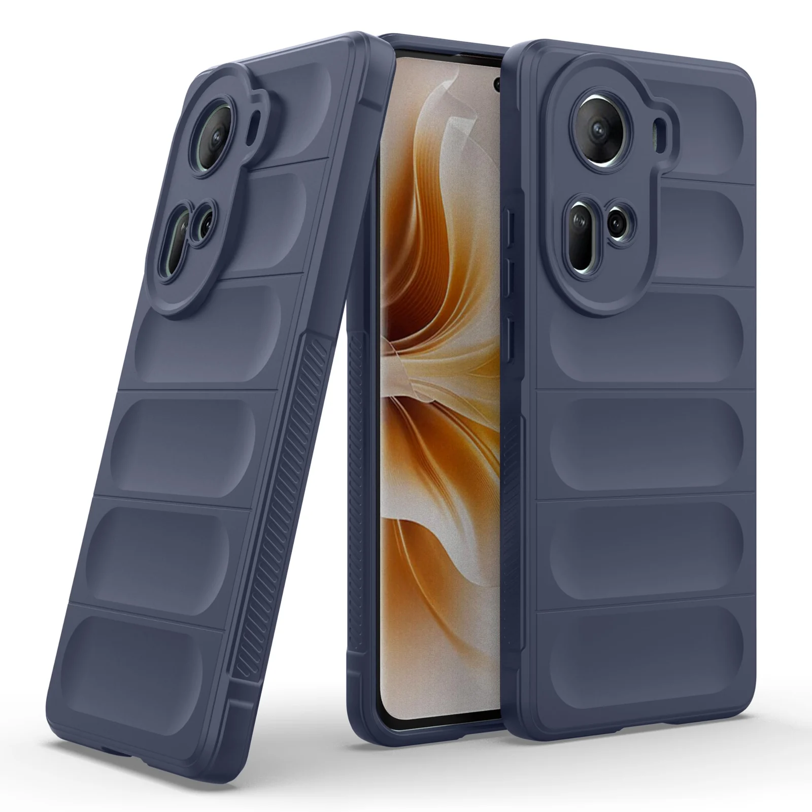 DL3 Mobilak Rugged Protective Case for OPPO Reno 11 5G, Camera protection, Shock-absorbing protection, Non-slip grip - Blue