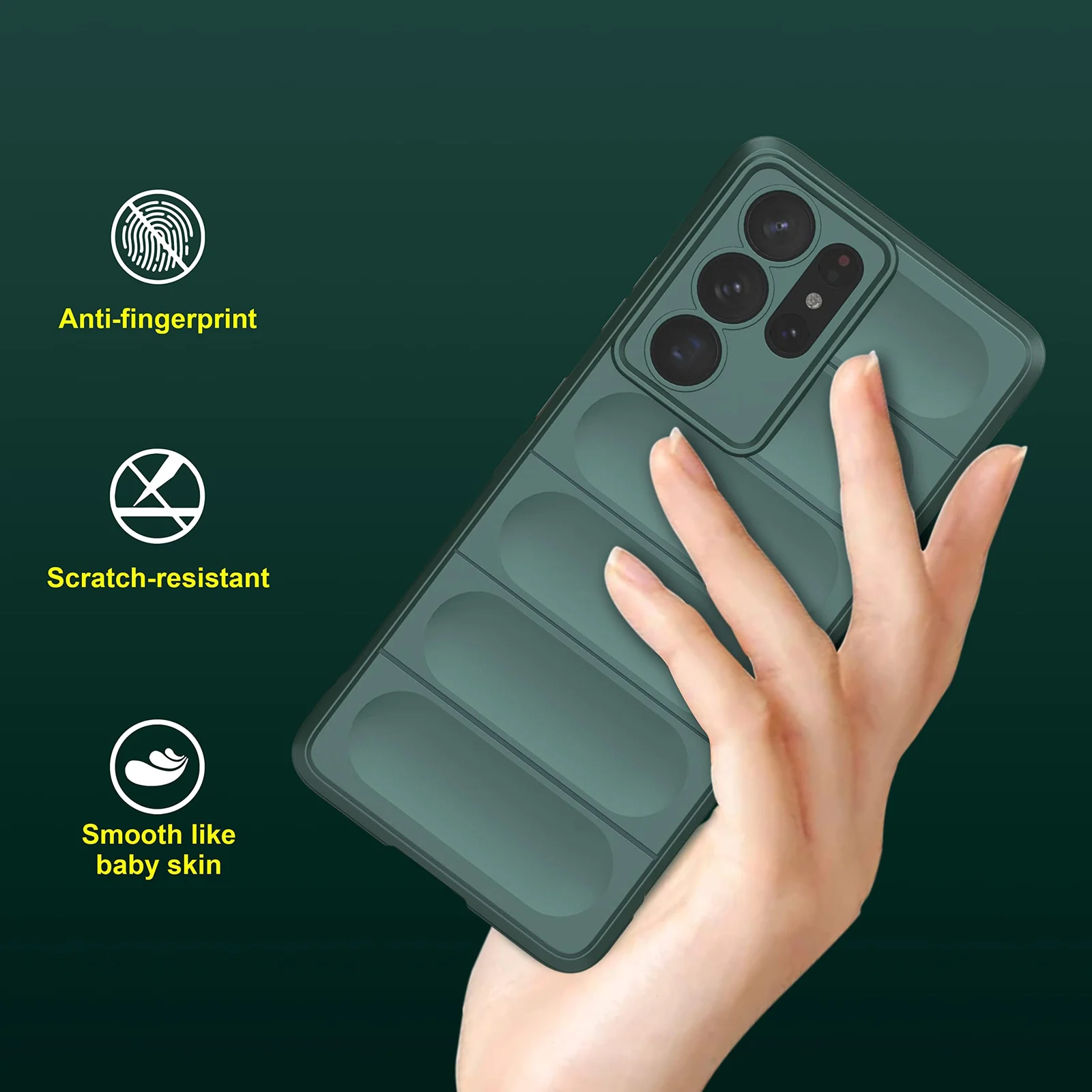 DL3 Mobilak Rugged Protective Case for Samsung Galaxy S21 Ultra, Camera protection, Shock-absorbing protection, Non-slip grip - Green