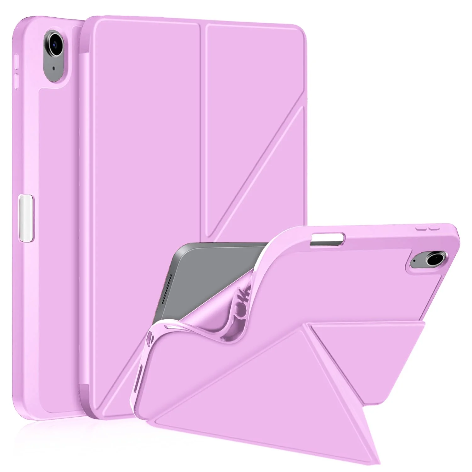 DL3 Mobilak For iPad Mini 6 case (8.3 inch, 2021), iPad Mini 6th Generation Case, Smart Stand, Pencil Holder, Shockproof Slim Lightweight Leather Cover, Modern Abstract Design - Pastel Violet
