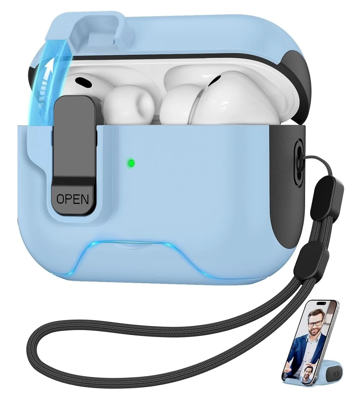DL3 Mobilak Case Compatible with AirPods 3rd Generation with Lock, Rugged Armor Compatible with AirPods 3 Case with Keychain Shockproof Hard Shell Compatible with AirPods 3 Case