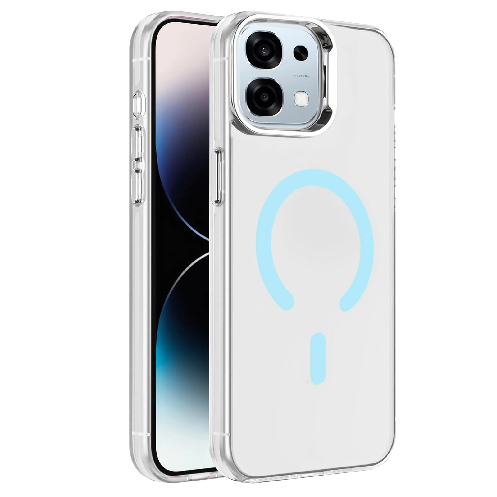 DL3 Mobilak Case for OPPO A6 Pro 5G /4G Crystal Clear [Not Compatible with MagSafe] Soft TPU Gel Case Flexible Silicone Anti-Scratch Transparent TPU Cover - Baby Blue