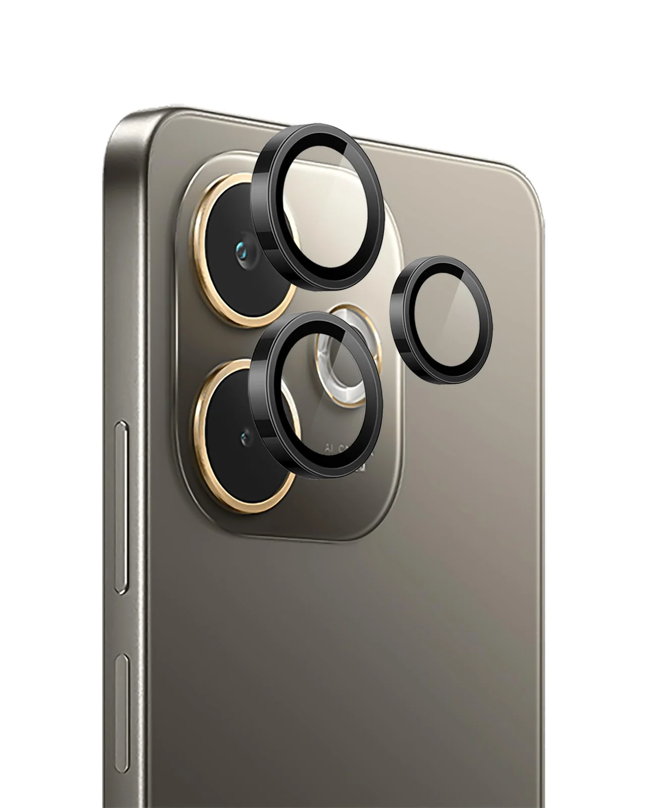 DL3 Mobilak Camera Lens Protector for OPPO A5 Pro Accessories, 9H Tempered Glass Metal Individual Ring Camera Cover Screen Protector, Case Friendly, Anti Scratch - Black