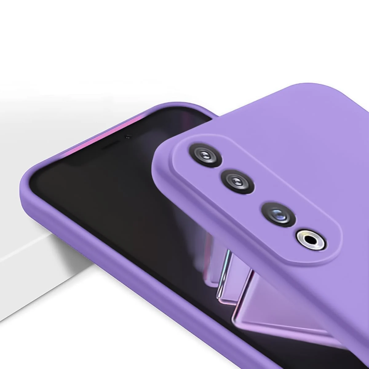 DL3 Mobilak Honor 70 Case, Soft Flexible Silicone Gel Rubber Bumper Cover, Slim Fit Full Body Shockproof Protective Phone Case - Light Purple