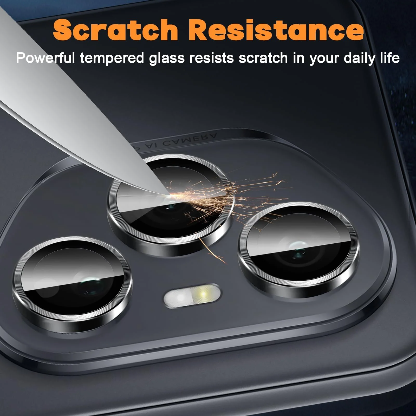 DL3 Mobilak Camera Lens Protector for Honor 400 Pro 5G Accessories, 9H Tempered Glass Metal Individual Ring Camera Cover Screen Protector, Case Friendly, Anti Scratch - Black