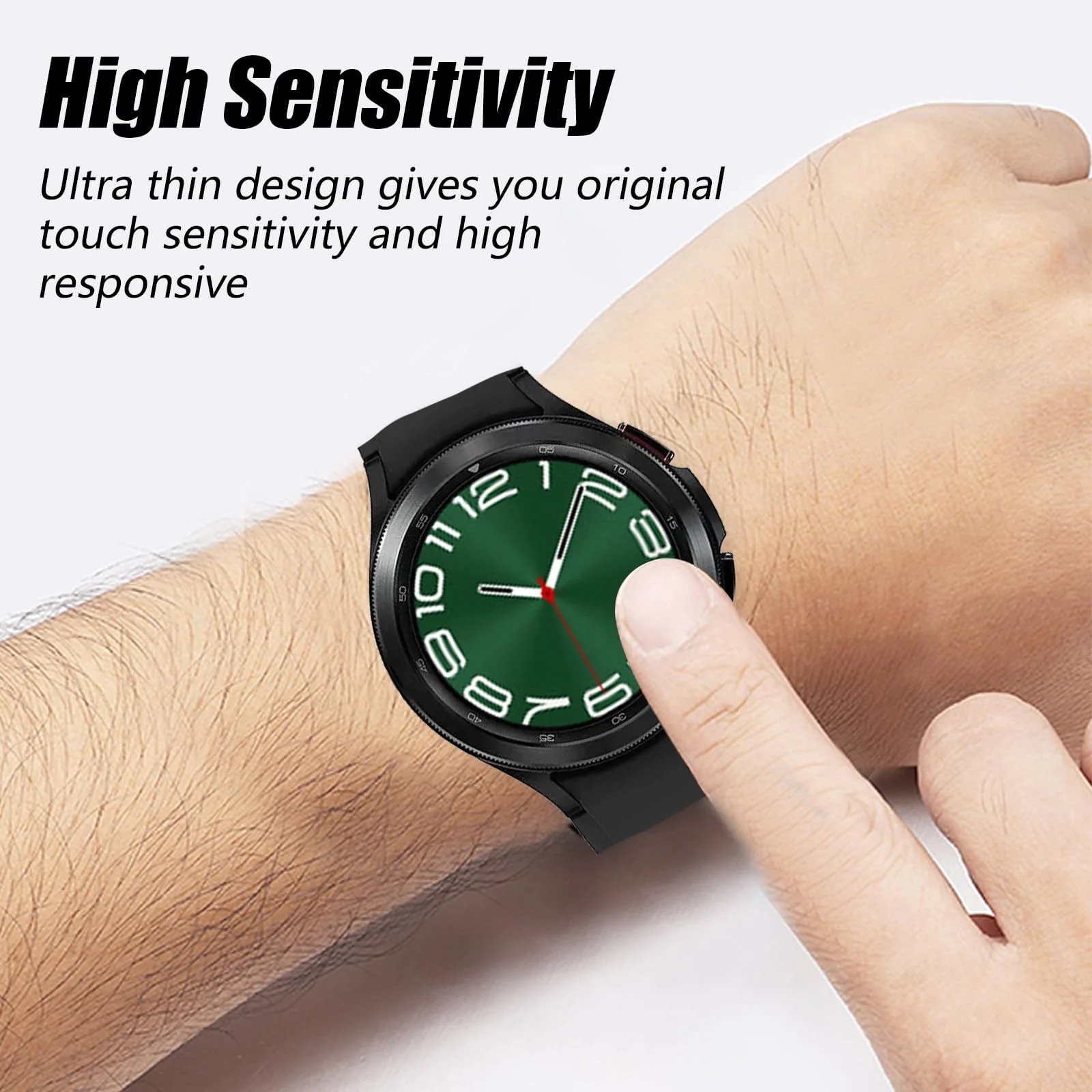 DL3 Mobilak Screen Protector For Samsung Galaxy Watch 6 Classic 43mm, 3D Curved Soft Edge Protective Film [Anti-Scratch] [Bubble Free] [Ultra Shatterproof] [High Sensitive] (Not Glass) - Black
