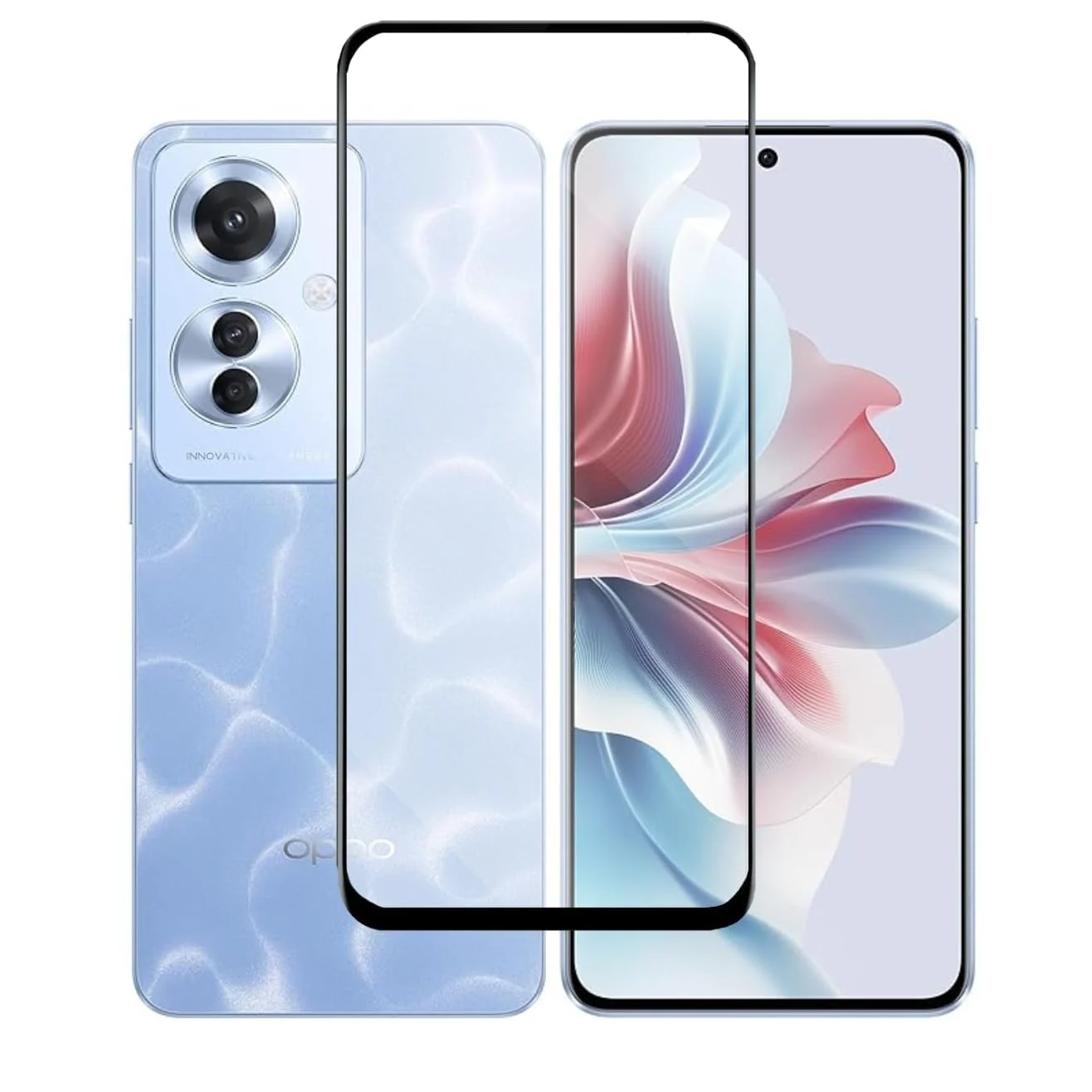 DL3 Mobilak 5D Full Glass Screen Protector For OPPO Reno 11F Black Frame - Clear
