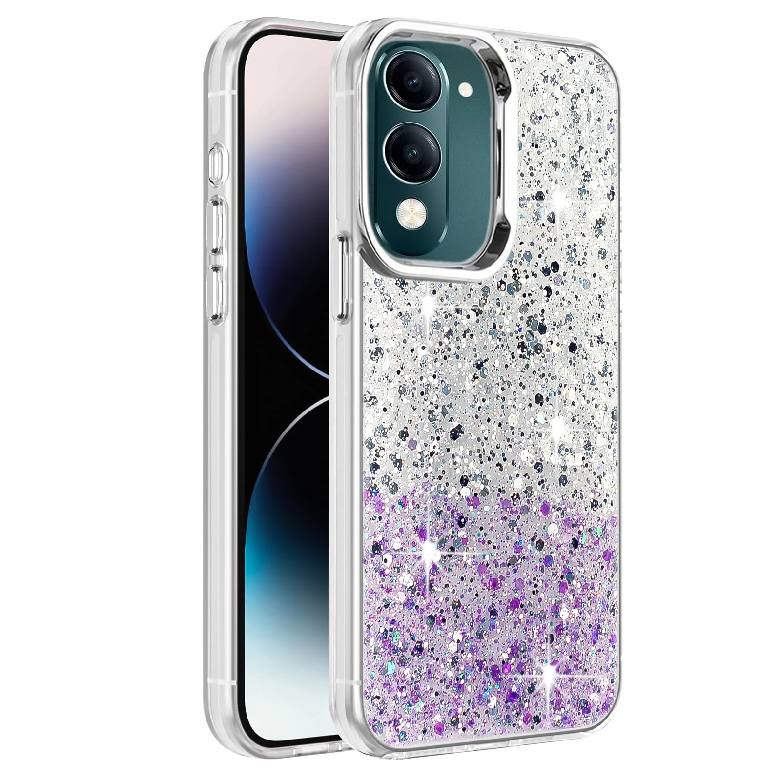 DL3 Mobilak Glitter Rhinestone Protective Case for vivo Y04 / vivo Y29s 5G with Shockproof Design