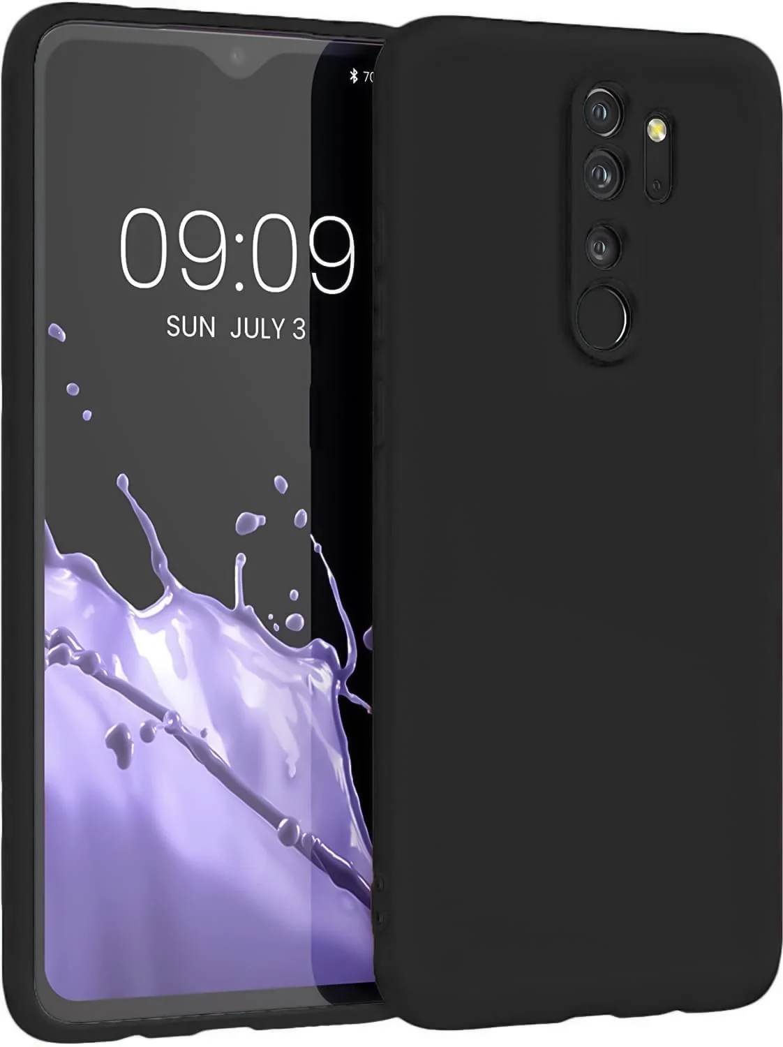 DL3 Mobilak Compatible with Xiaomi Redmi Note 8 Pro Case, Liquid Silicone Case, Full Body Camera Protective Cover, Shockproof, Slim Phone Case, Soft Microfiber Lining - Black