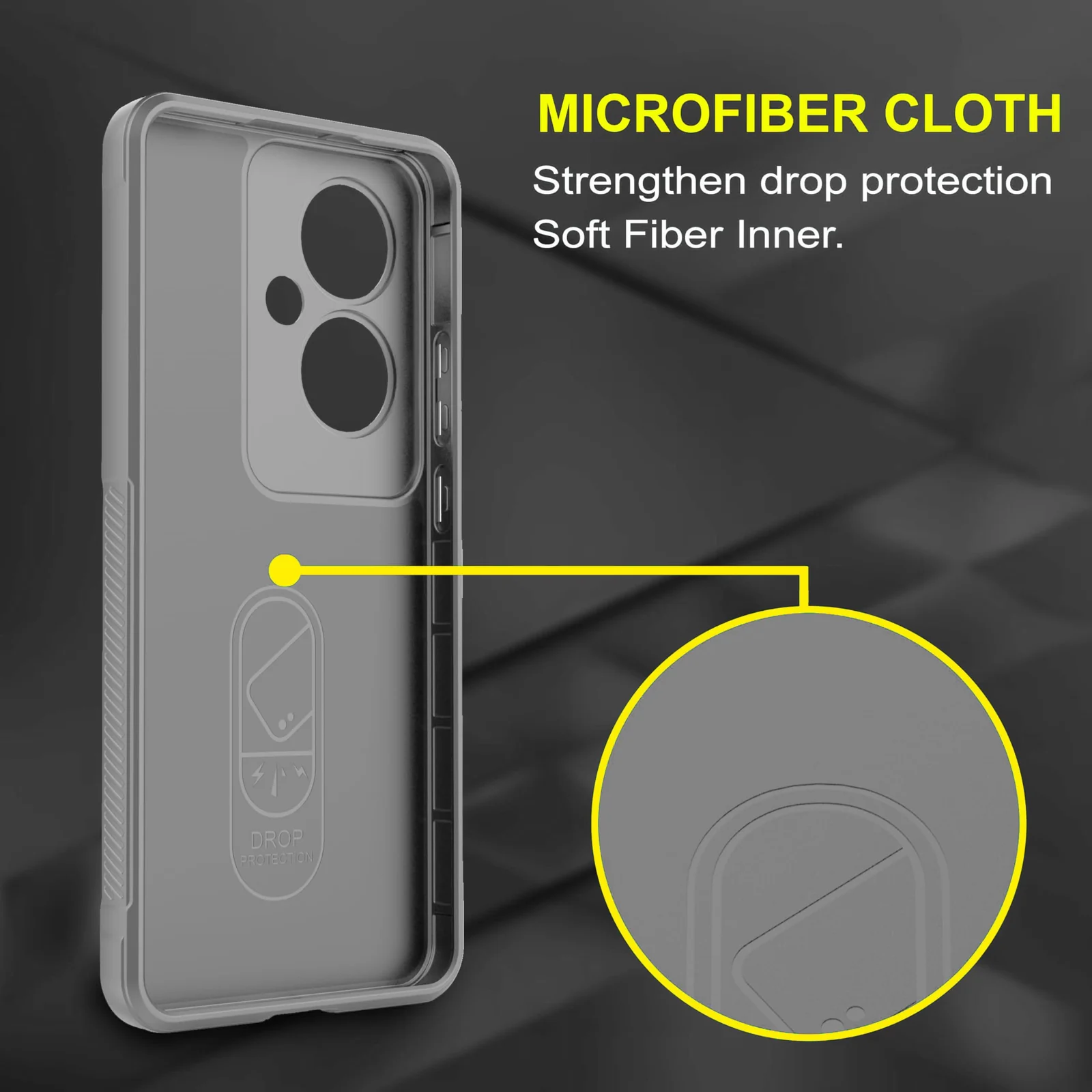 DL3 Mobilak Rugged Protective Case for OPPO Reno 11F / Reno11 F 5G, Camera protection, Shock-absorbing protection, Non-slip grip - Gray