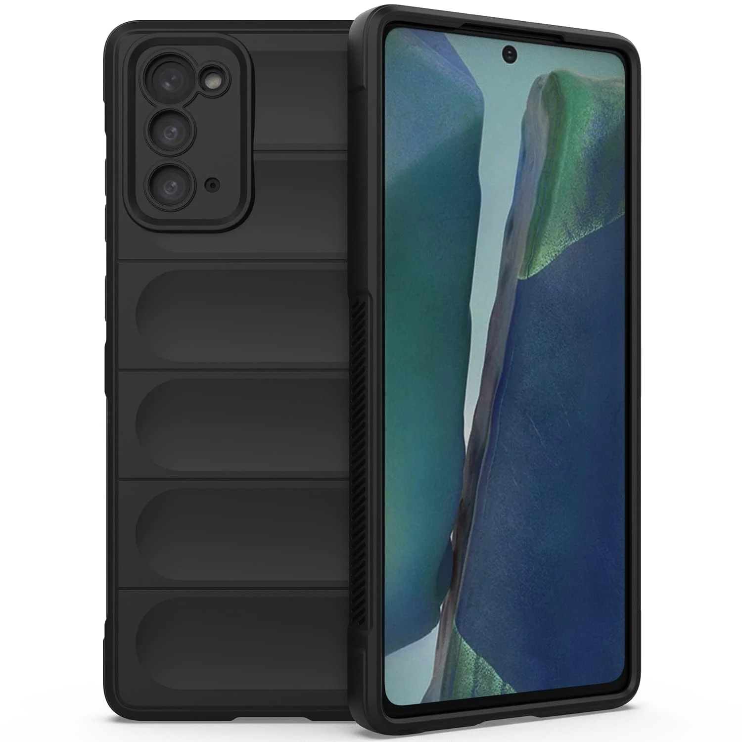 DL3 Mobilak Silicone Case for Samsung Galaxy Note 20 5G Heavy Duty Protective [Slim Fit] Shockproof Soft Flexible Protective Design Shock-Absorption TPU Cover With Camera Protection - Black