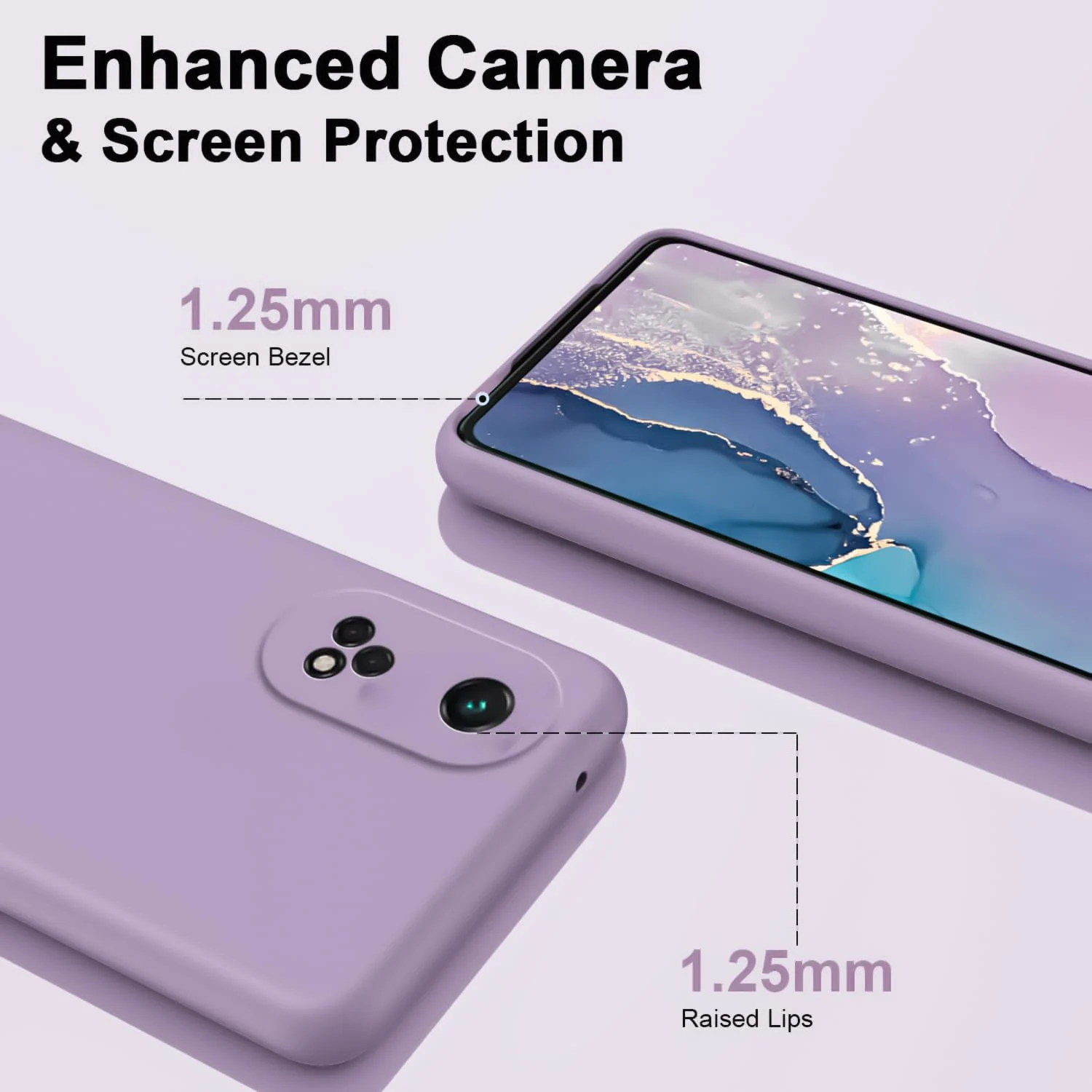 DL3 Mobilak OPPO Reno 8T 4G (Not 5G) Case, Soft Flexible Silicone Gel Rubber Bumper Cover, Full Body Shockproof Protective Phone Case - Lavender