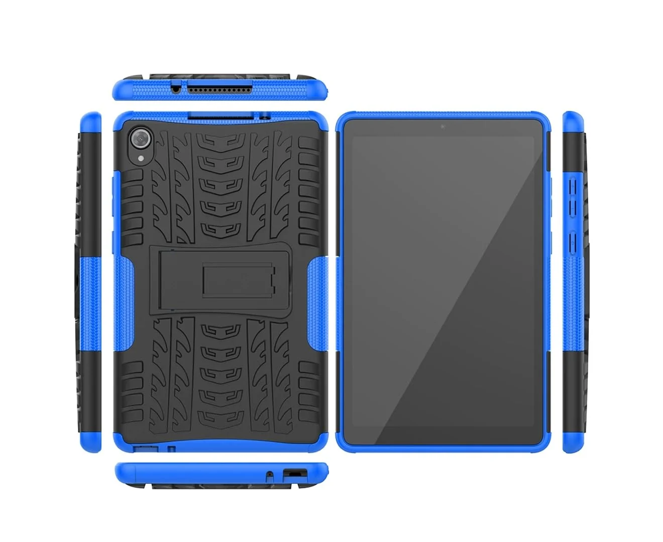DL3 Mobilak Case For Lenovo Tab M8 4th Gen 2023/3rd Gen 2022/HD LTE 2021/Tab M8 HD/Tab M8 FHD 2019 8.0 inch, Hybrid Rugged Armor Heavy Duty 2 in 1 TPU + PC Dual Layer Case with Kickstand - Blue