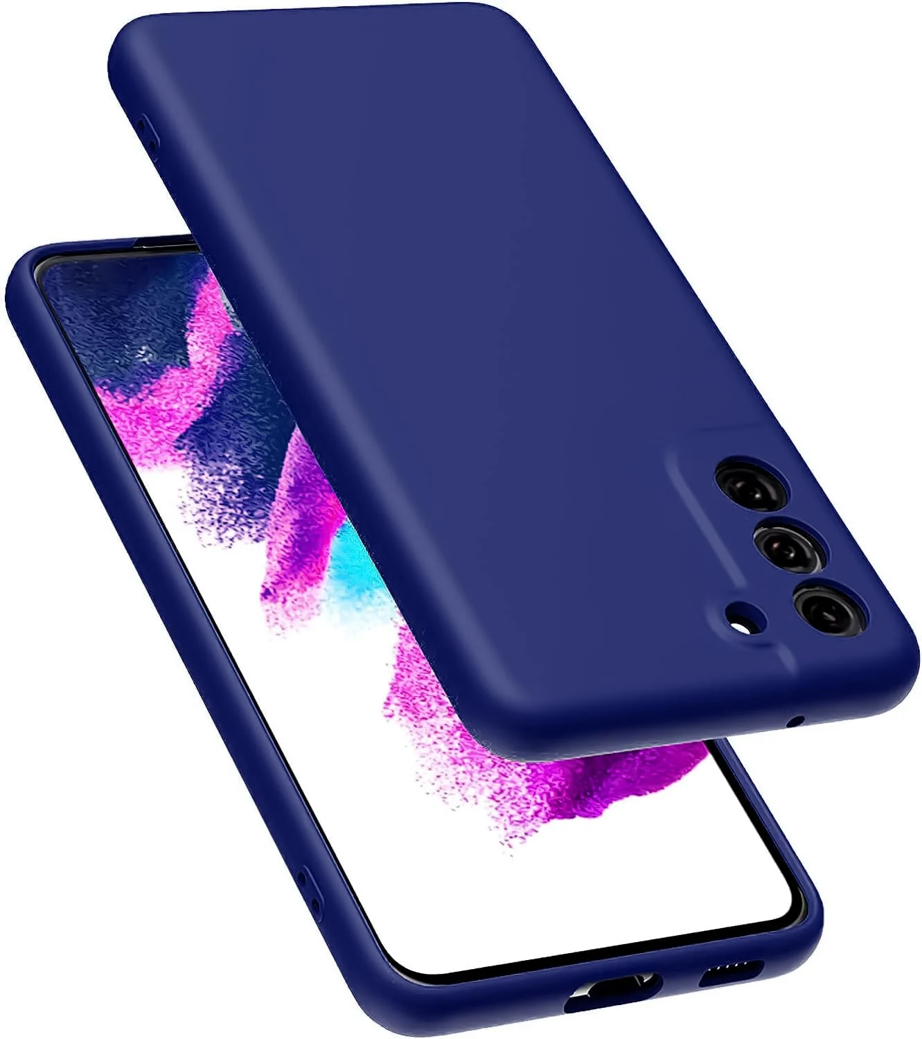Dl3 Mobilak Samsung Galaxy S21 FE 5G Case,Soft Flexible Silicone Gel Rubber Bumper Cover,Full Body Shockproof Protective Phone Case (Royal Blue)