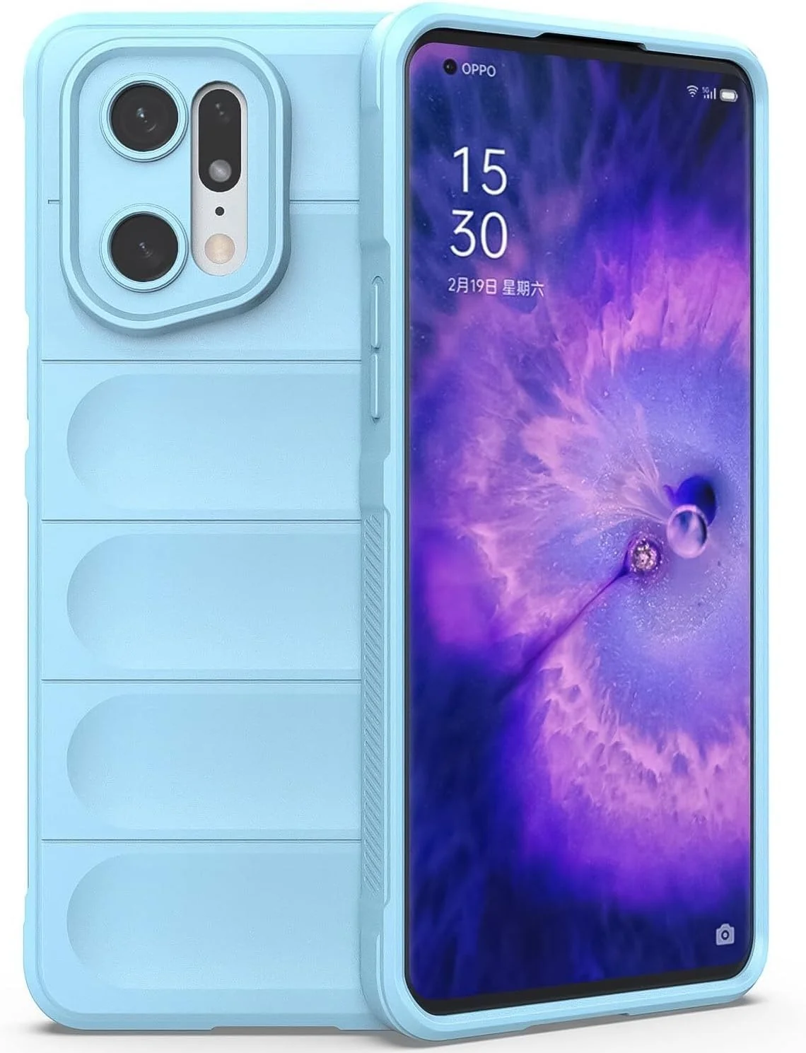 DL3 Mobilak Soft Silicone Protective Case for OPPO Find X5 with Camera Protection and Shockproof Design - Baby Blue
