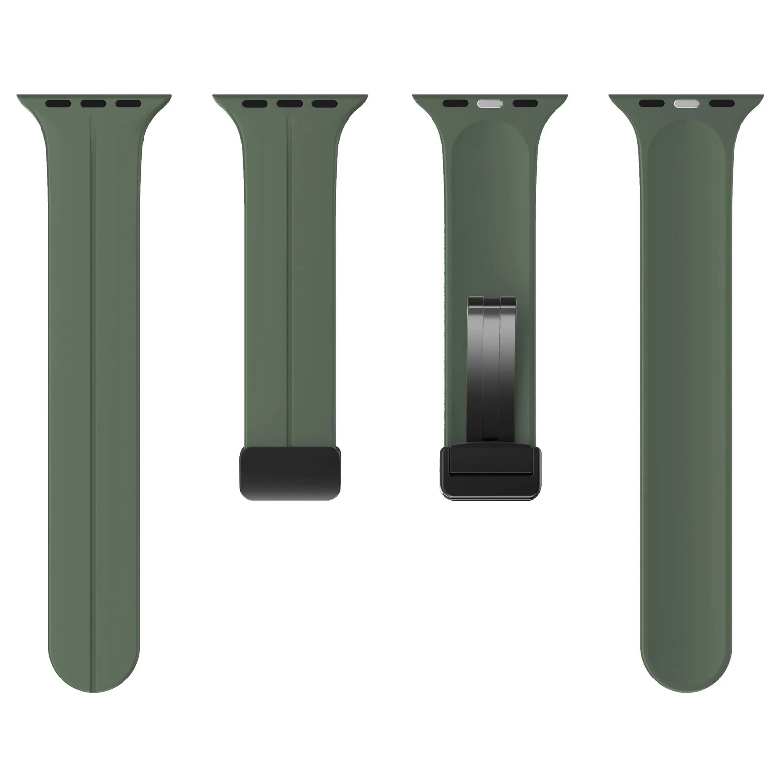 DL3 Mobilak Magnetic Strap for Apple Watch Band 49mm 45mm 44mm 41mm 40mm 38mm 42mm, Sport Silicone Replacement Wristband Strap for iwatch Series 9 8/7/6/5/4/3/2/SE (Olive, 42mm/44mm/45mm/49mm) - Olive Green