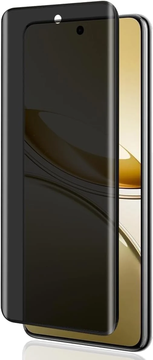 DL3 Mobilak Screen Protector for vivo V60 5G UV Glass Fingerprint Reader Support 3D Curved Anti-Spy Tempered Glass Screen Protector - Privacy