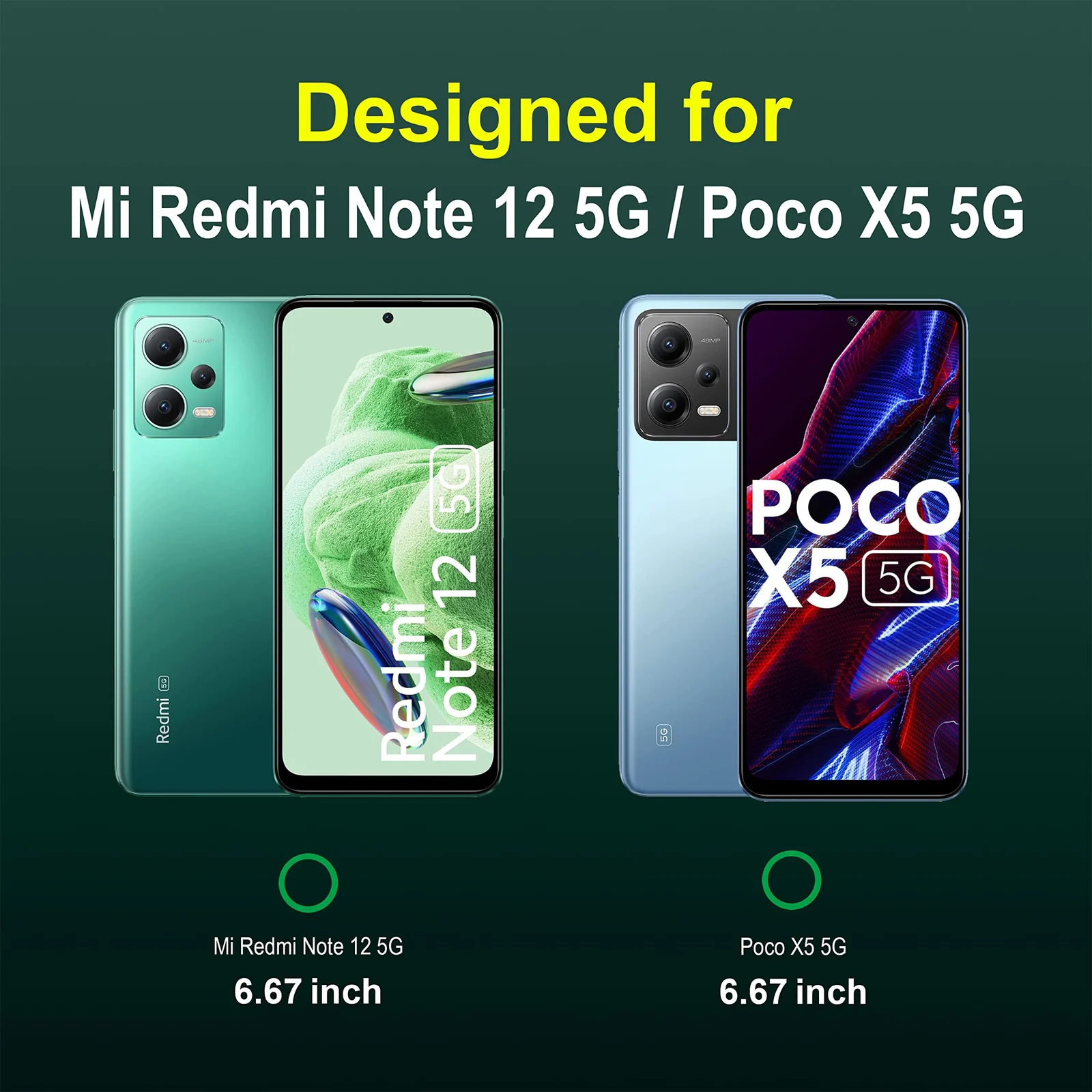 DL3 Mobilak Soft Silicone Protective Case for Xiaomi Redmi Note 12 5G / Poco X5 5G with Camera Protection and Shockproof Design - Green