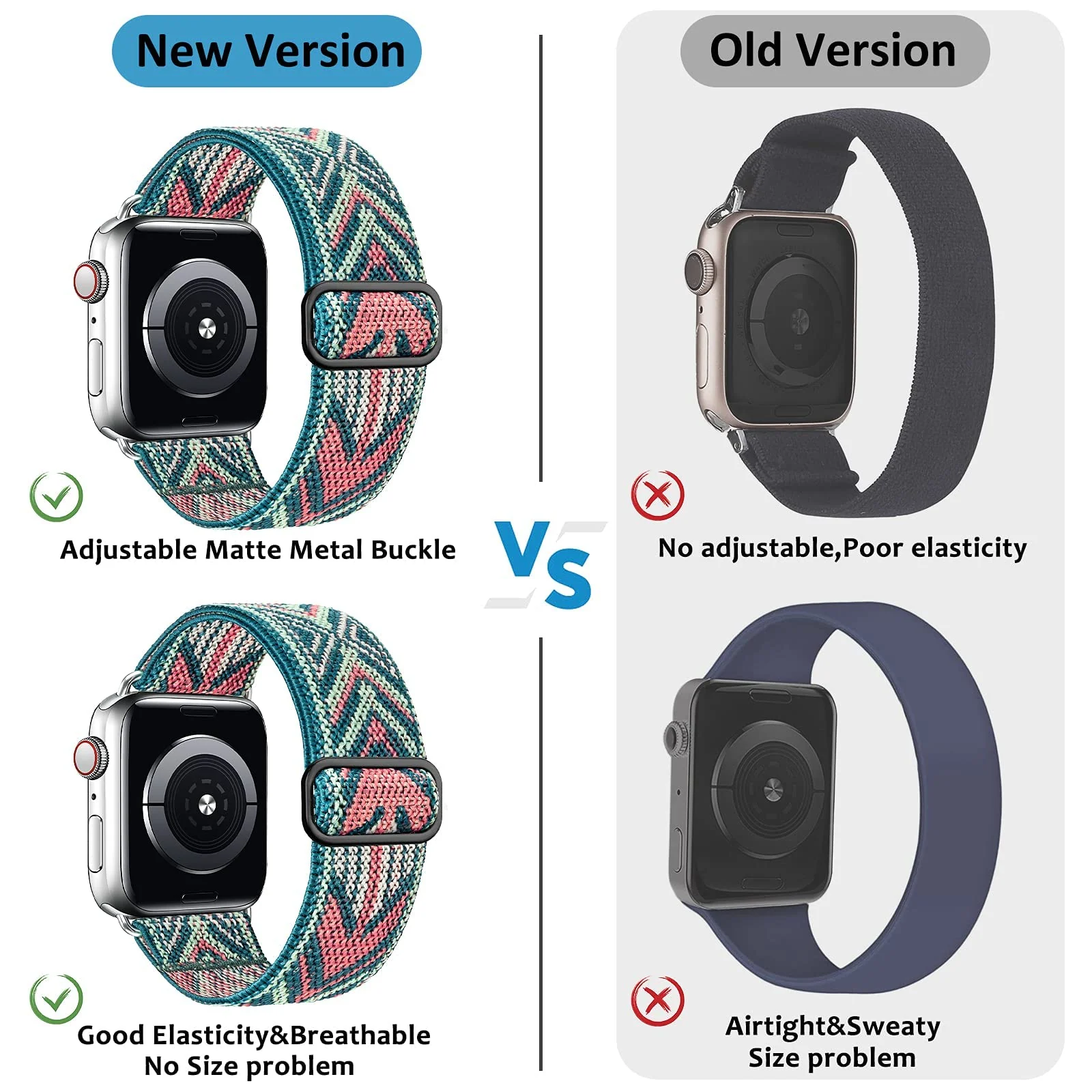 DL3 MOBILAK Nylon Solo Loop Stretchy Straps For Apple Watch Band 49mm 45mm 44mm 42mm 41mm 40mm 38mm, Elastic Wristbands for Series 8 Ultra 7 6 5 4 3 2 1 Se (38MM/40MM/41MM) - Green Arrow