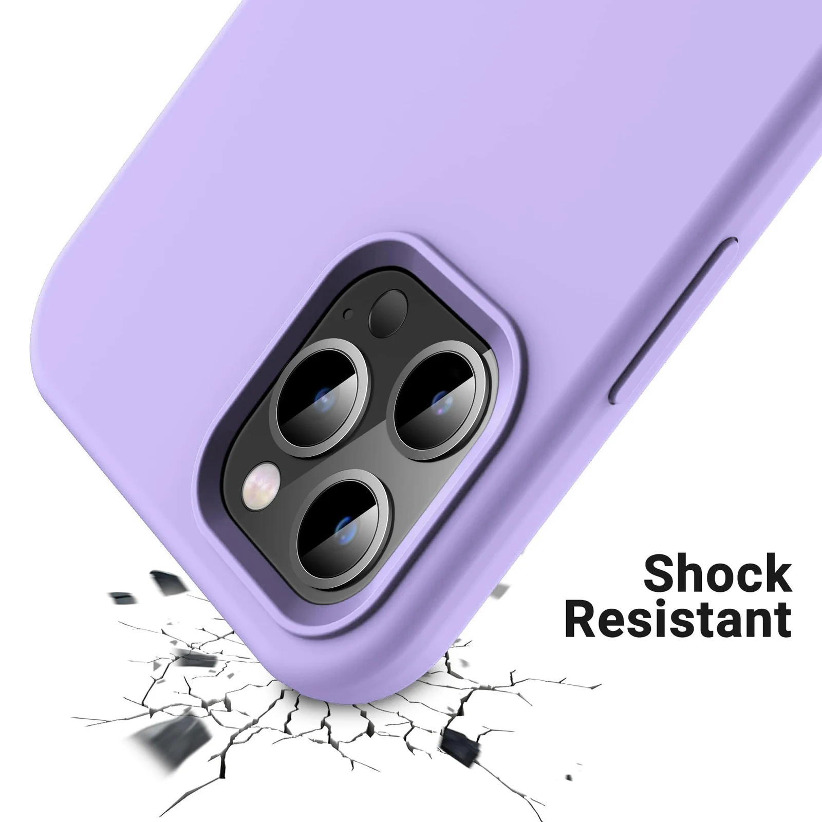 DL3 Mobilak Liquid Silicone Protective Case for iPhone 13 Pro Max (6.7 Inch) with Camera Protection and Microfiber Lining - Light Purple 2