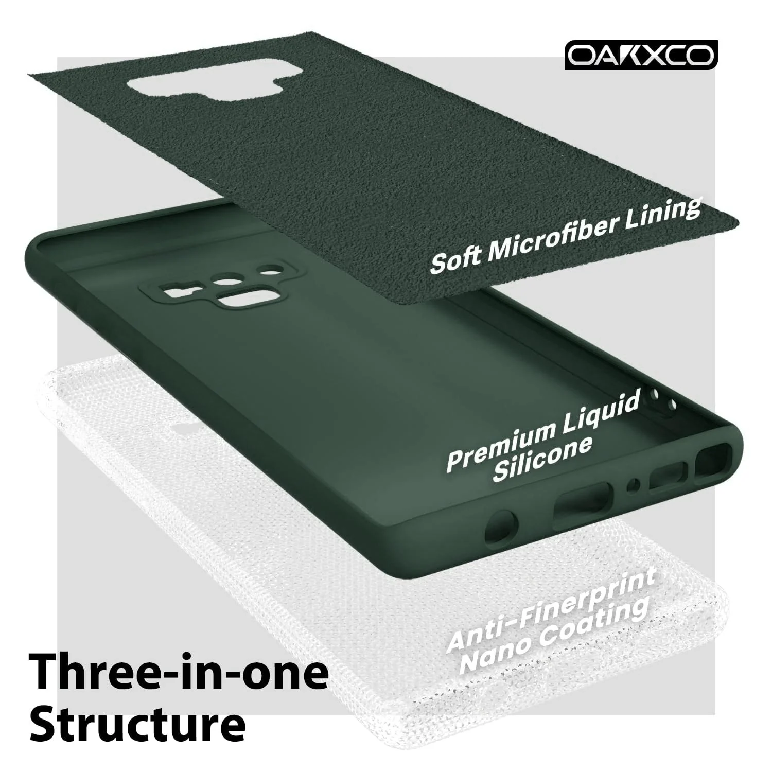 DL3 Mobilak Soft Silicone Protective Case for Samsung Galaxy Note 9 with Microfiber Lining and Shockproof Design - Green