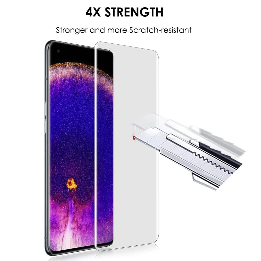 DL3 Mobilak Li-to Screen Protector OPPO Find X5 Pro [Liquid UV Tempered Glass] Full Screen adhesive [Sensitive Touch][Fingerprint Sensor Compatible] HD - Clear