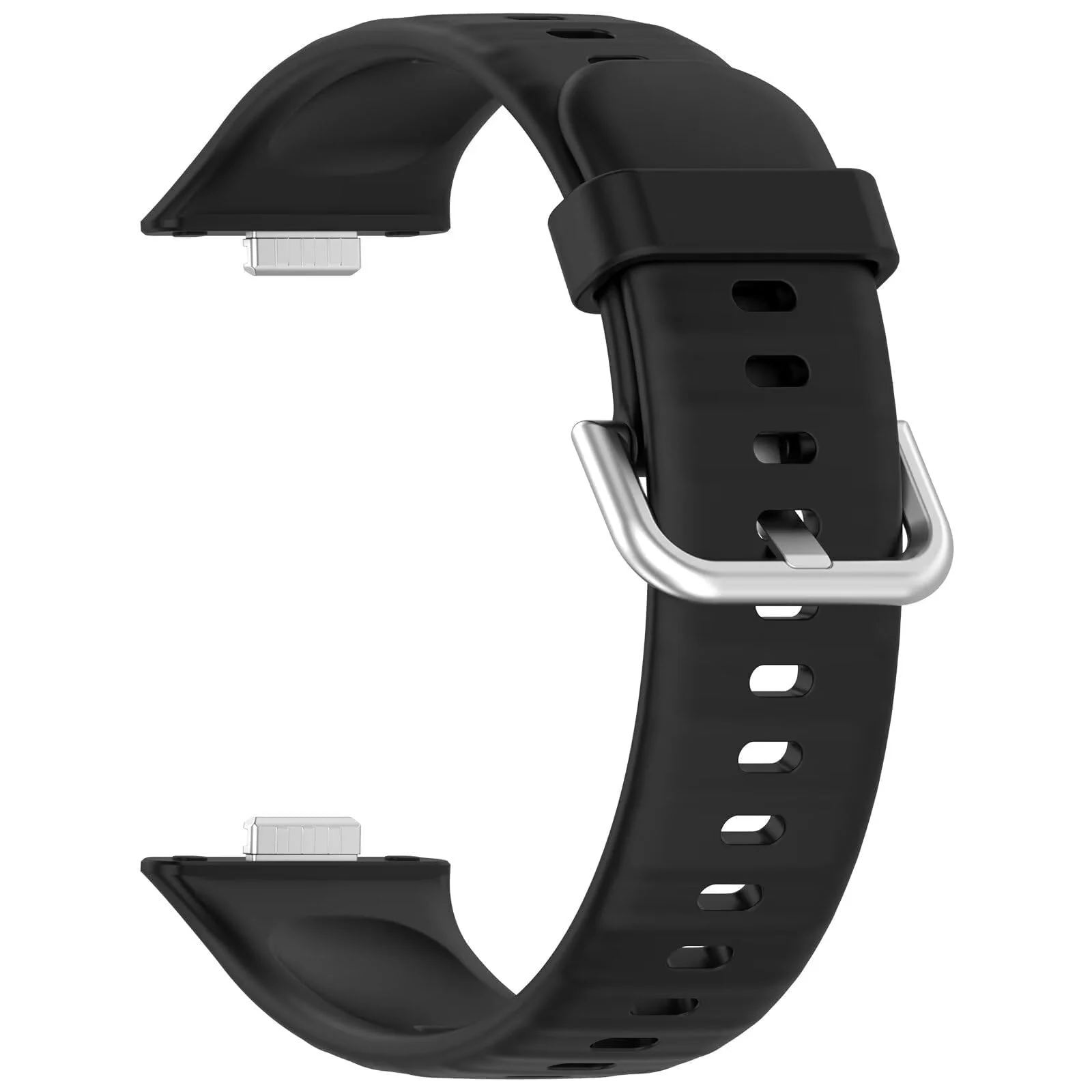 DL3 Mobilak Silicone Bracelet for Huawei Watch Fit 3/Watch Fit 4 Pro/Fit 4 Strap, Soft Silicone Sport Replacement Strap for Women/Men, Adjustable Waterproof Sports Band - B-black