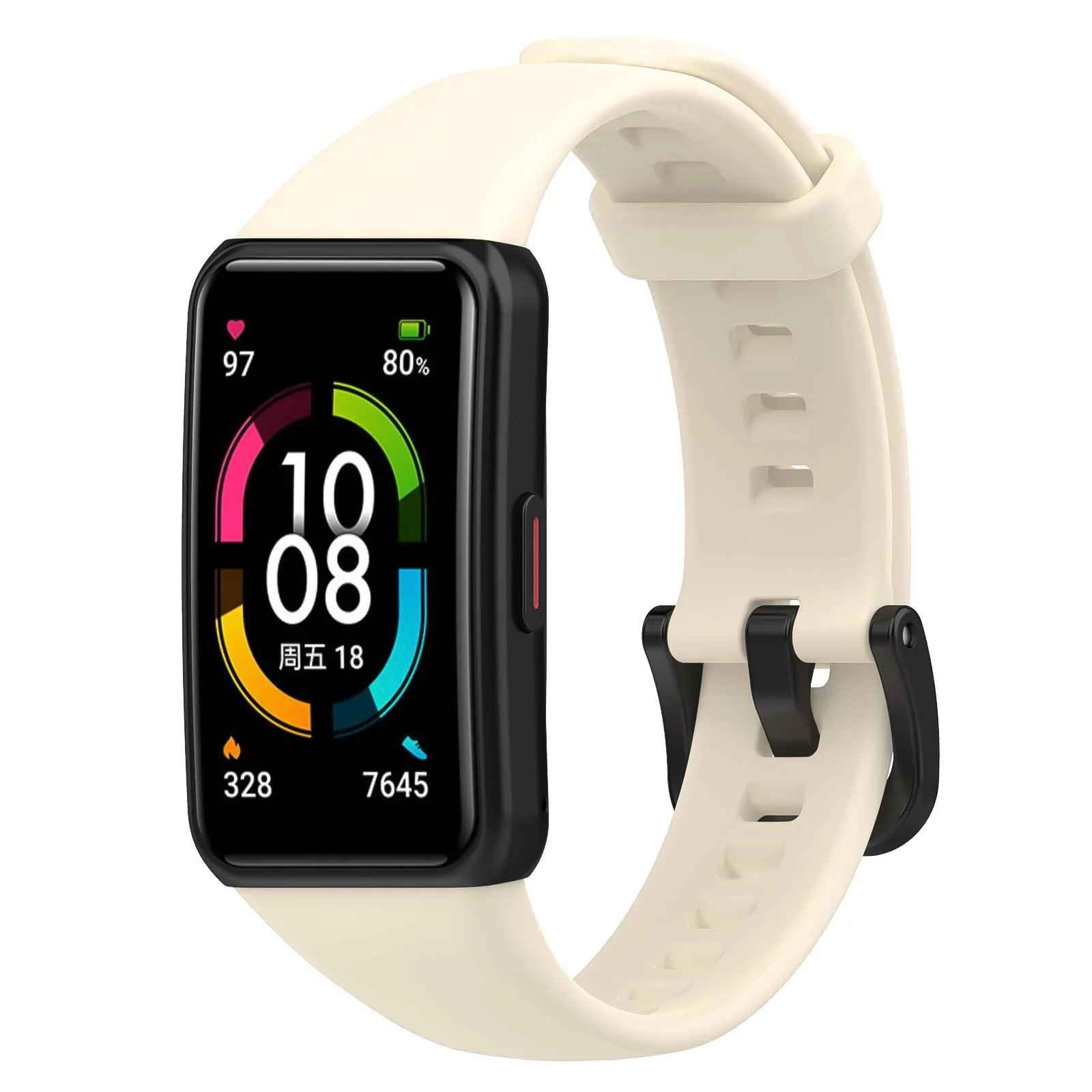 DL3 Mobilak Bracelet Compatible With Huawei Band 6/Honor Band 6/Band 6 Pro/Band 6 NFC Wristbands for Men Women, Silicone Strap, Waterproof Sports Replacement Straps - Beige