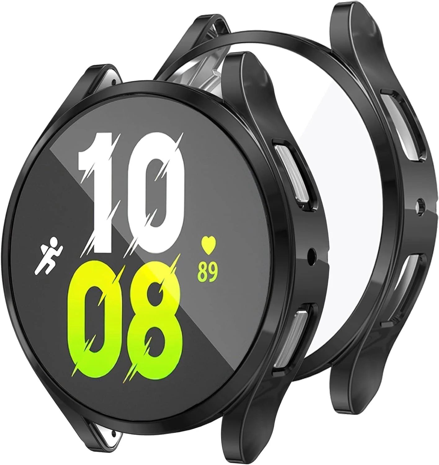 DL3 Mobilak Dal3 Mobile Protective Case Compatible with Samsung Galaxy Watch 4 44mm 2021 and Watch 5 2022 All-Around Screen Slim Design Soft TPU Shockproof - Black