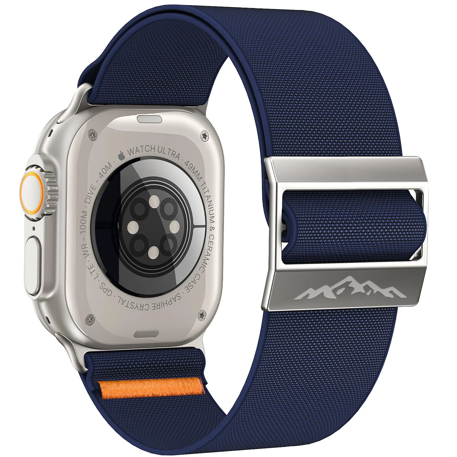 DL3 Mobilak Solo Loop Nylon Band Compatible with Apple Watch Ultra 2/Ultra Band 49mm 45mm 46mm 44mm 42mm for Men Women, Soft Fabric Braided Elastic Sport Strap for iWatch Series SE 10/9/8/7/6/5/4 - Blue