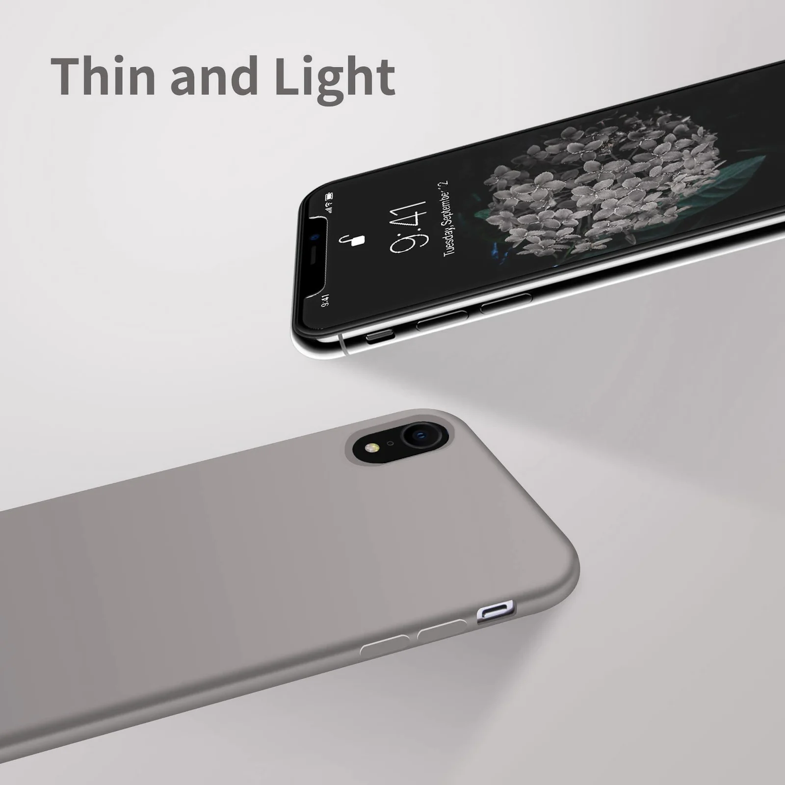 DL3 Mobilak Liquid Silicone Case for iPhone XR, Shock-absorbing protection, Scratch-resistant surface, Soft microfiber lining - Stone 2
