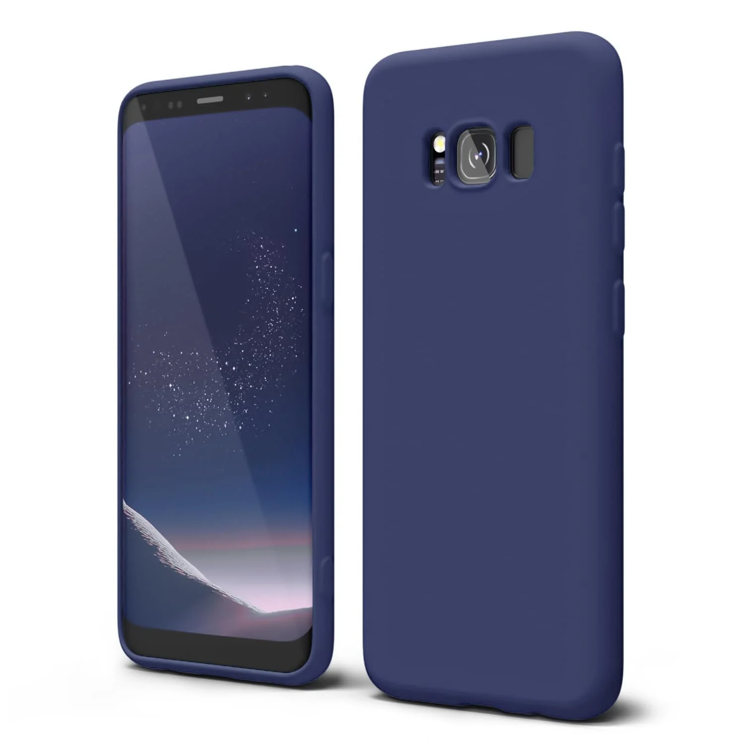 DL3 Mobilak Liquid Silicone Protective Case with Soft Microfiber Lining with Full Camera Protection for Samsung Galaxy S8+ Plus - Blue 2