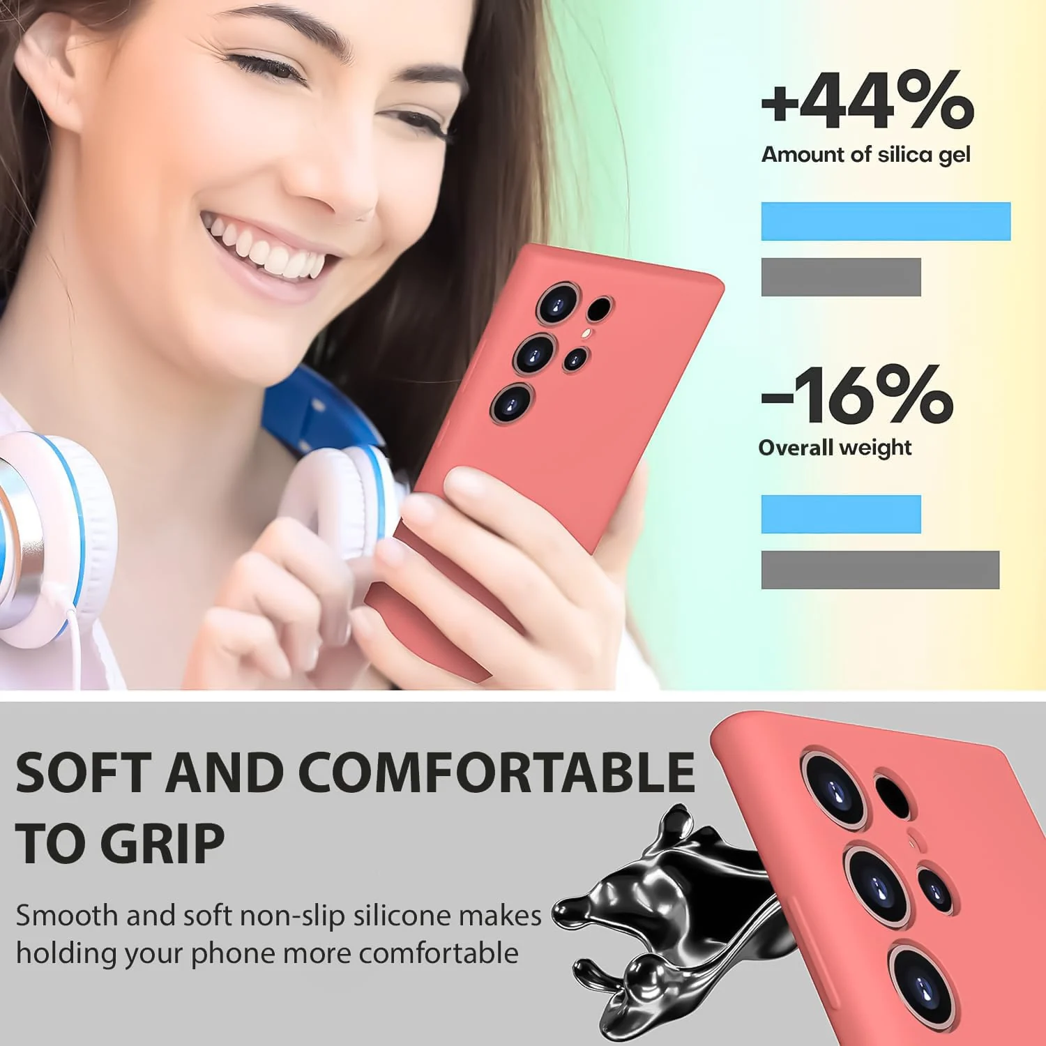 DL3 Mobilak Magnetic Car-Mount Case for Samsung Galaxy S24 Ultra with Built-In Kickstand and Ring Holder - Hot Pink