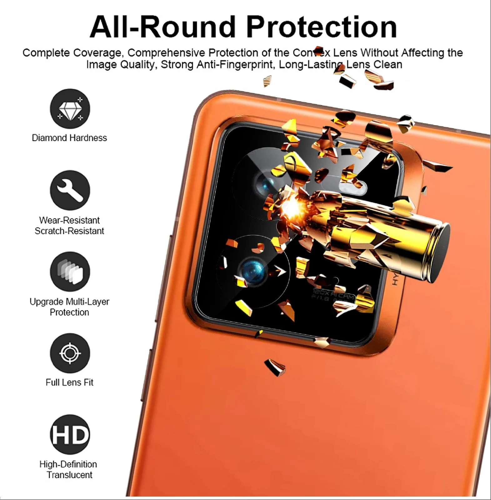 DL3 Mobilak realme GT 7 Pro/GT7 Pro 5G Camera Lens Protector Tempered Glass Screen Protector HD [Full Coverage][Anti-Scratch] Drop Protection Ultra Clear/Thin Lens Protector Case - Black
