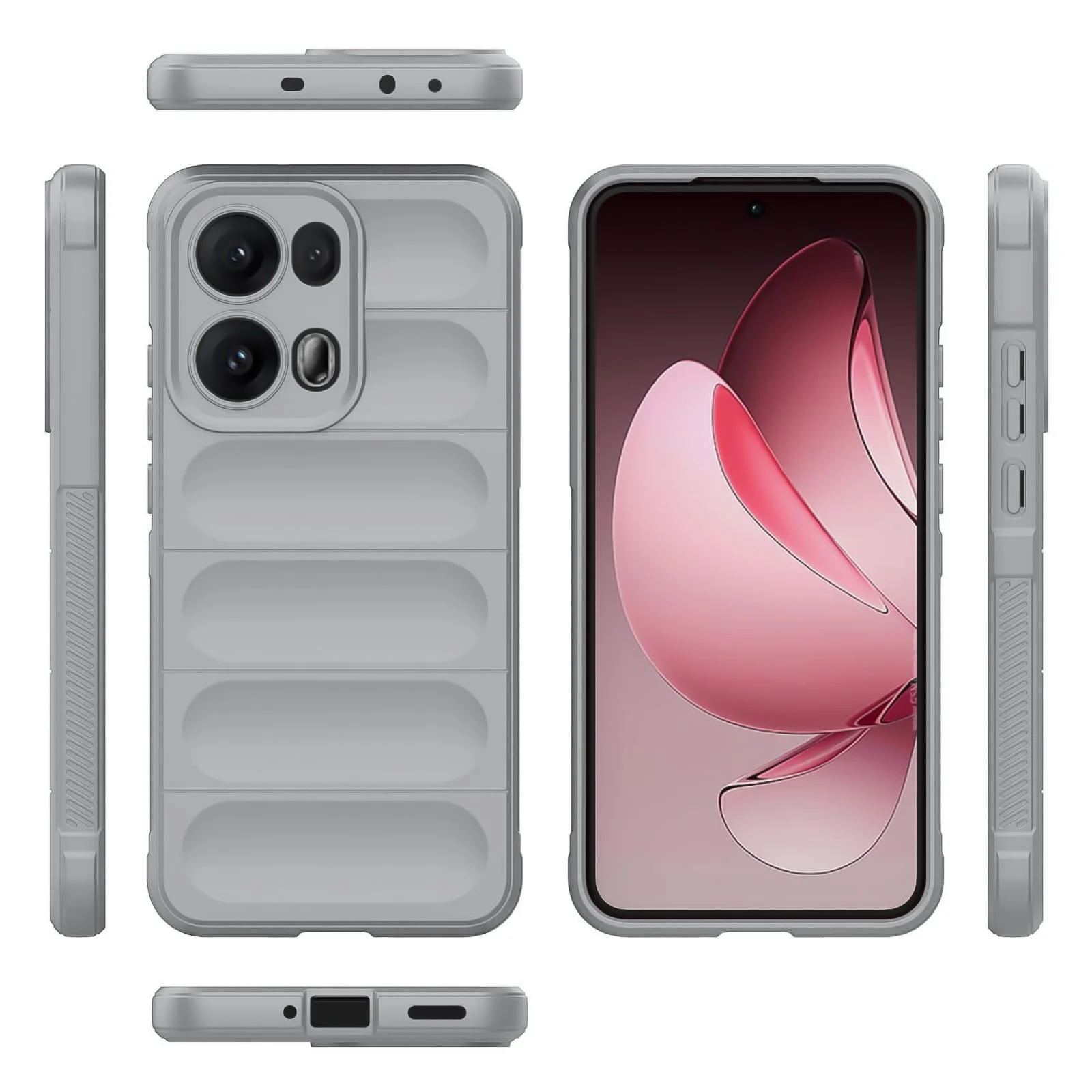 DL3 Mobilak Flexible Silicone and TPU Protective Case with Camera Protection for OPPO Reno 13 Pro 5G - Gray