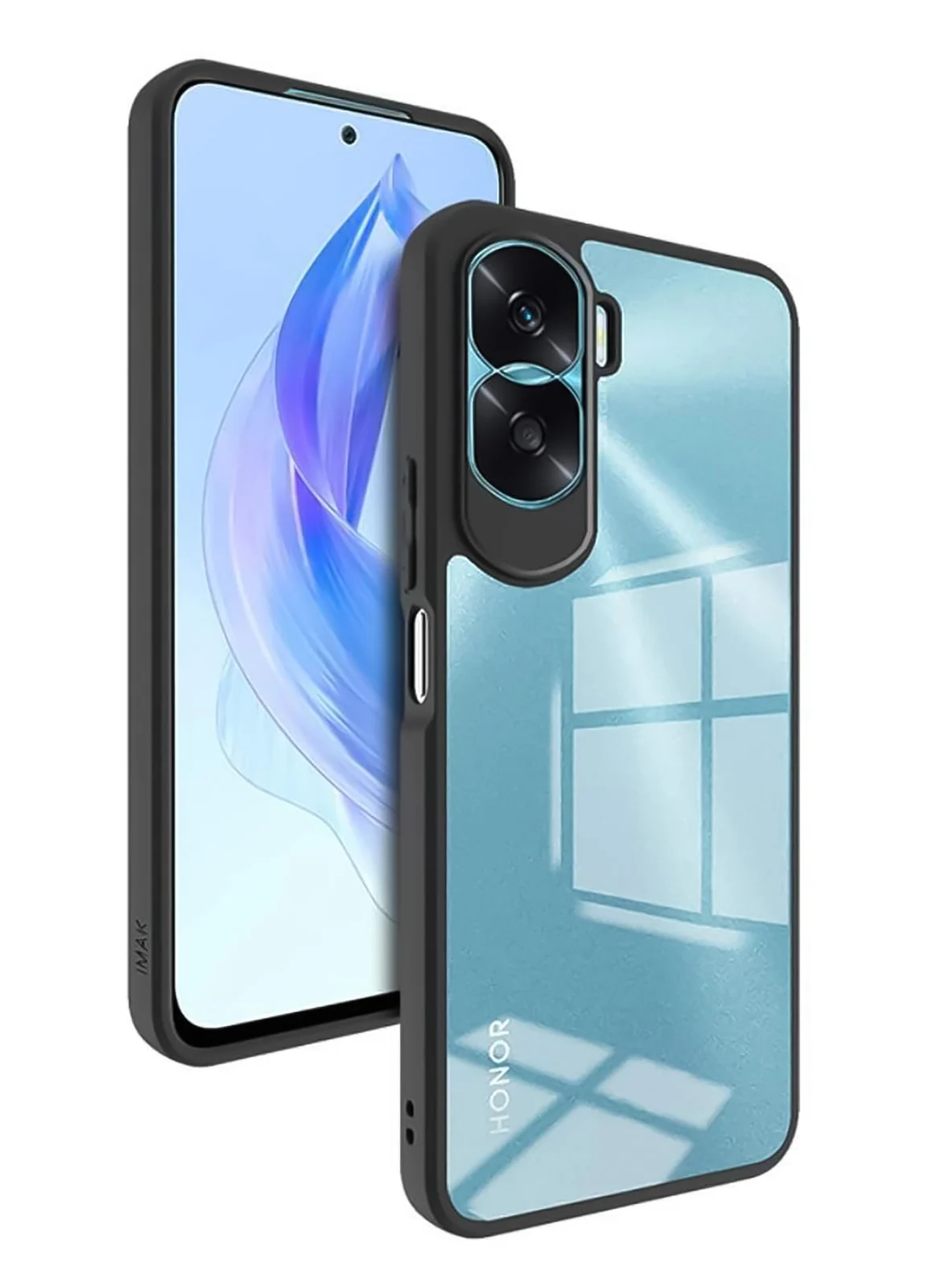 DL3 Mobilak Compatible with Honor 90 Lite/Honor X50i Case Transparent, Military-Grade Shockproof Anti-Yellowing, Slim Protective Phone Case Full Bumper Cover With Camera Lens Protective - Black