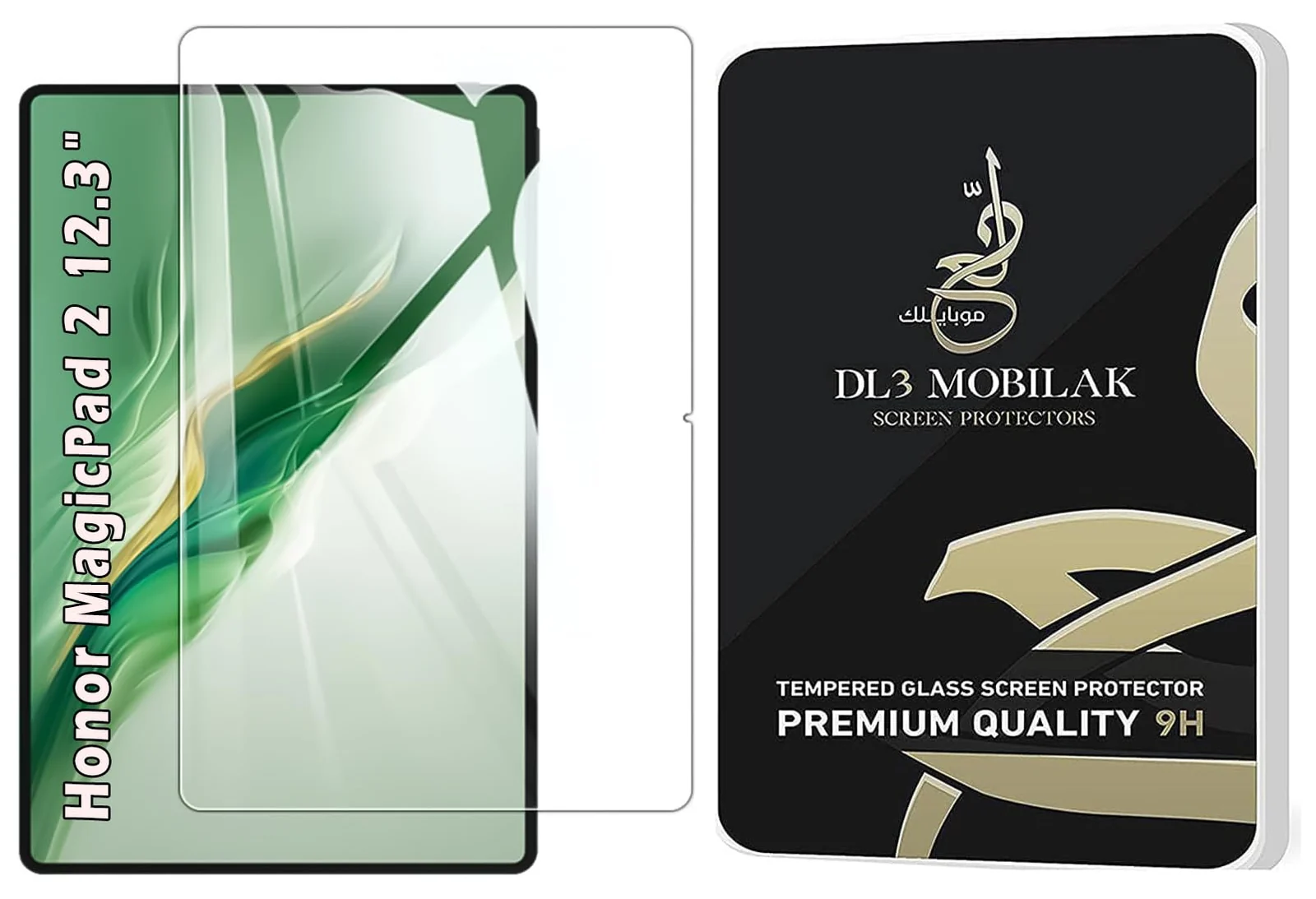 DL3 Mobilak Screen Protector For Honor MagicPad 2 / Honor Magic Pad 2 12.3 Inches Tempered Glass Film [HD Crystal ] [Easy Installation] [Scratch Resistant] [9H Hardness] - Clear