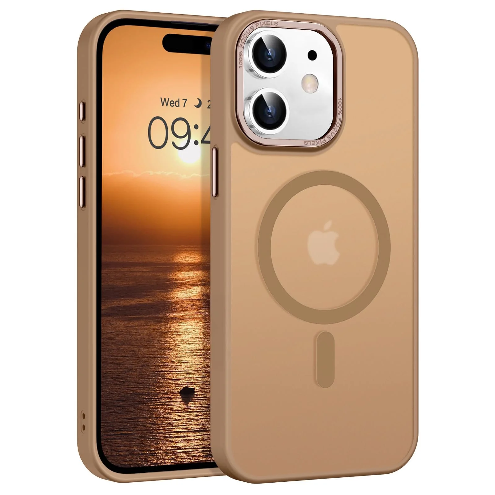 DL3 Mobilak Wallet Case with Card Slot for iPhone 12, iPhone 12 Pro with Ring Holder and Magnetic Car-Mount Support - Desert Brown