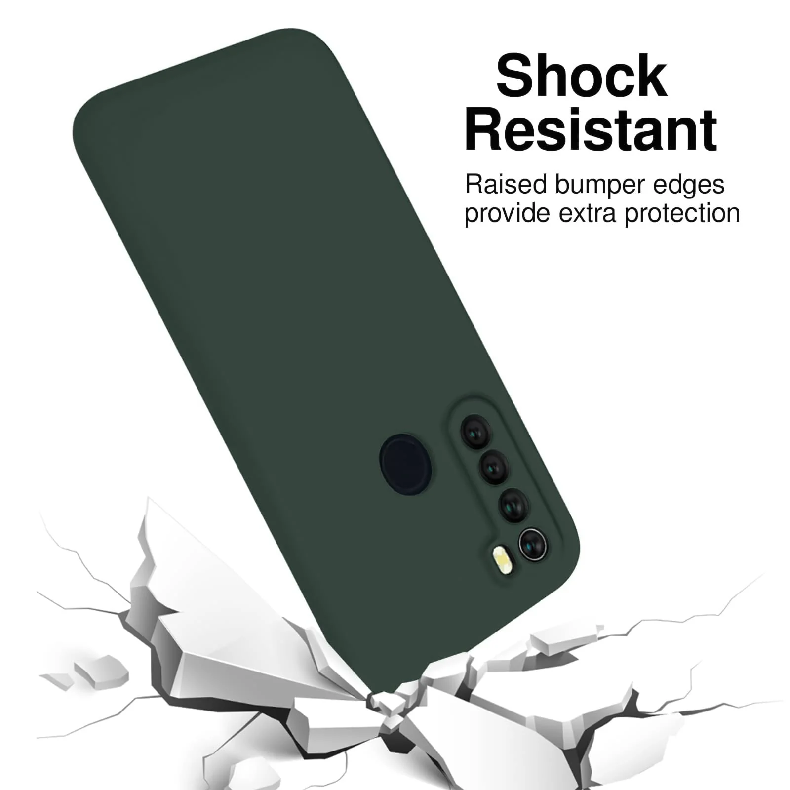 DL3 Mobilak Silicone Protective Case for Xiaomi Redmi Note 8, Shock-absorbing protection, Scratch-resistant surface, Soft microfiber lining - Green