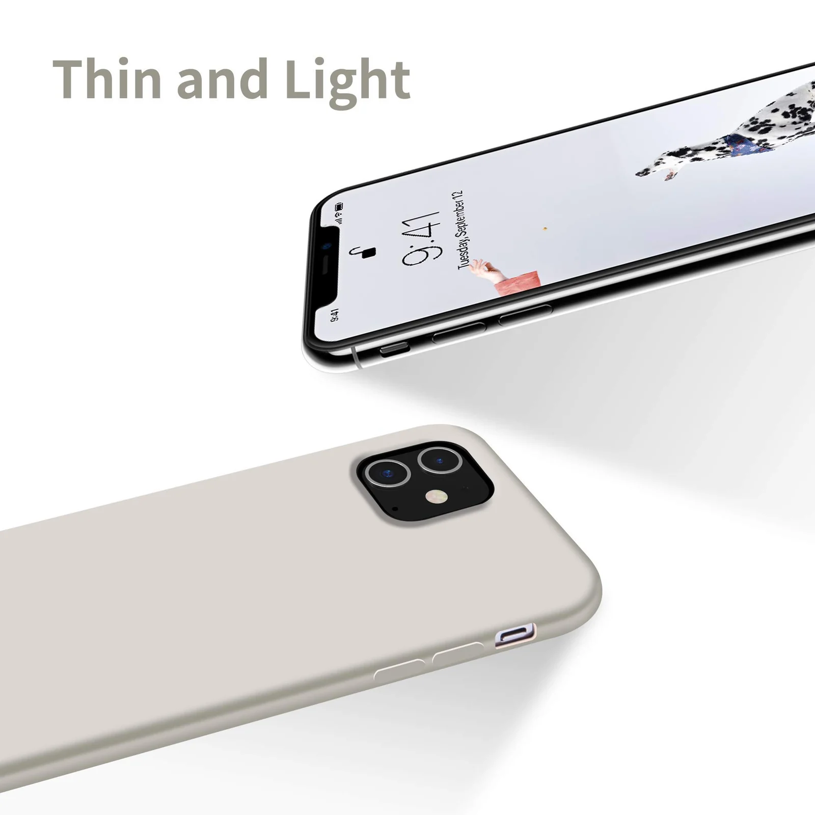 DL3 Mobilak Liquid Silicone Protective Case for iPhone 11 (6.1 Inch) with Camera Protection and Microfiber Lining - Stone