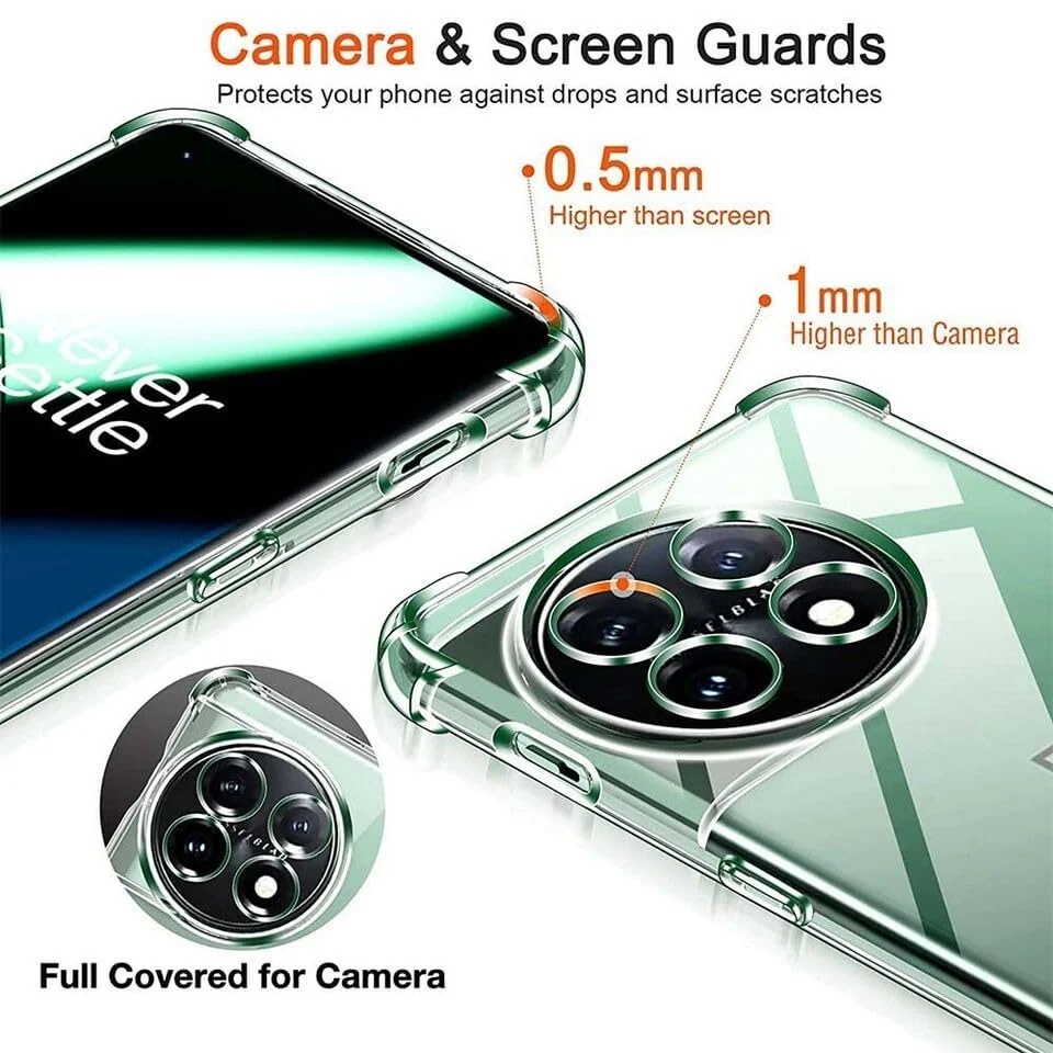DL3 Mobilak Case Compatible with OnePlus 11R 5G, Cover Silicone TPU Gorilla Anti-shock Protector Camera Shockproof Corners - Clear