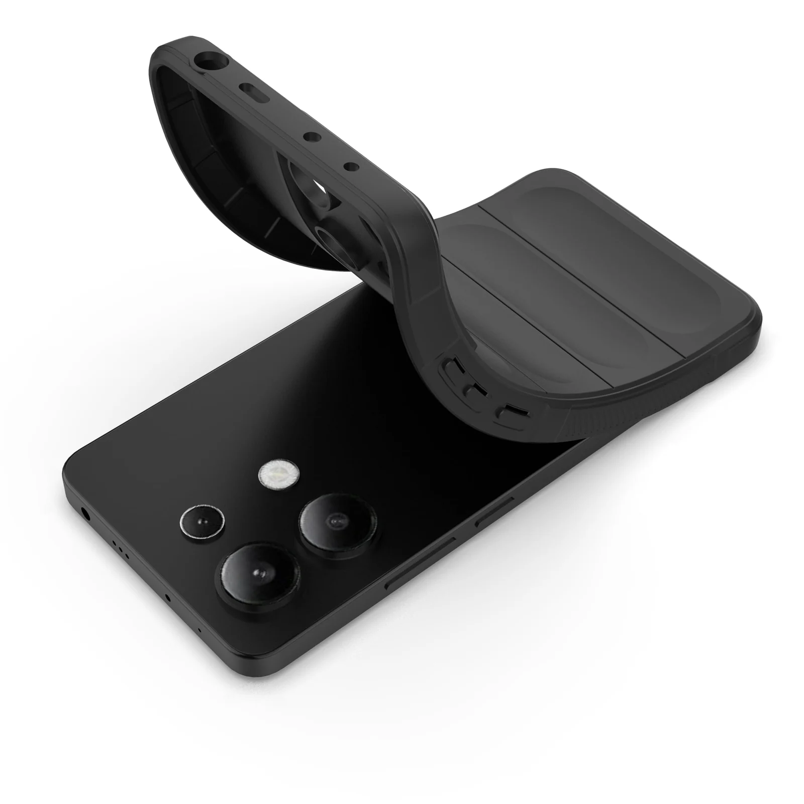 DL3 Mobilak Soft Silicone Protective Case for Xiaomi Redmi Note 13 4G with Camera Protection and Shockproof Design - Black