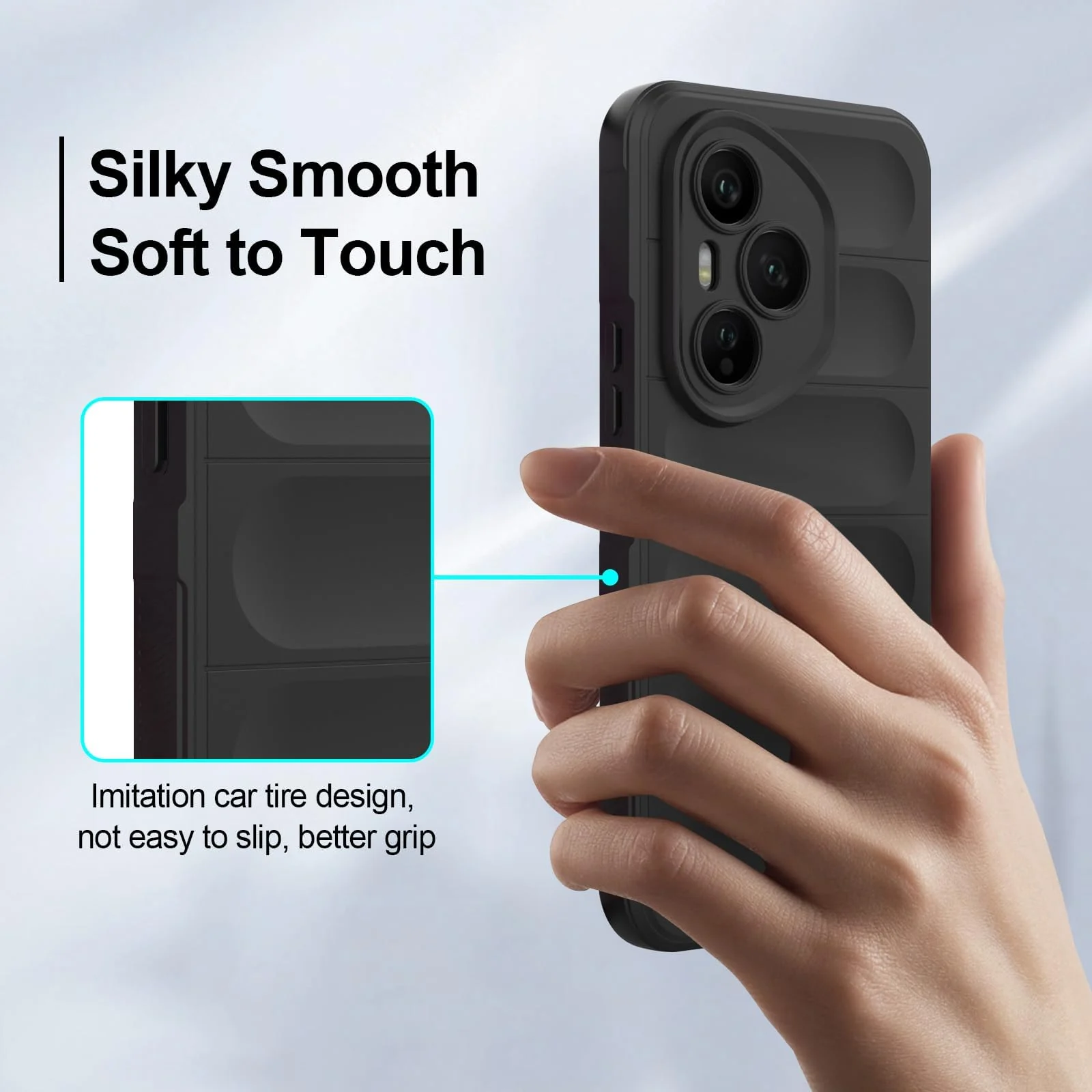 DL3 Mobilak Rugged Protective Case for Honor 400 Pro 5G, Camera protection, Shock-absorbing protection, Non-slip grip - Black