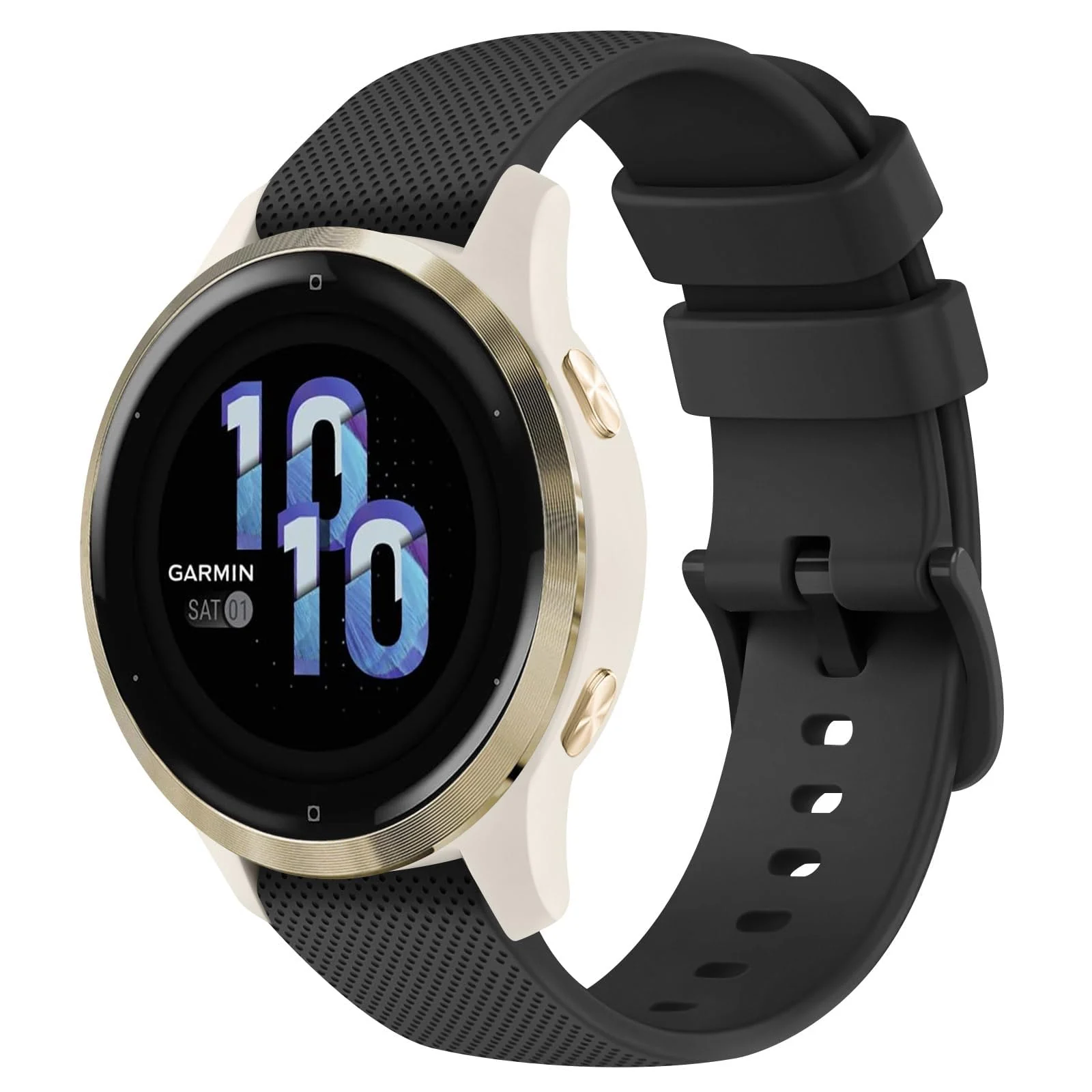 DL3 Mobilak Strap Silicone Buckle 20MM Band Compatible with Samsung Gear Sport/Watch 7/6/5/4/5 Pro 45mm/S2 classic/active 2 40mm 44mm/Amazfit GTS 2/2e/GTS 3/3 Pro/GTS 4/GTS 2 Mini/3 Mini/4 - Black