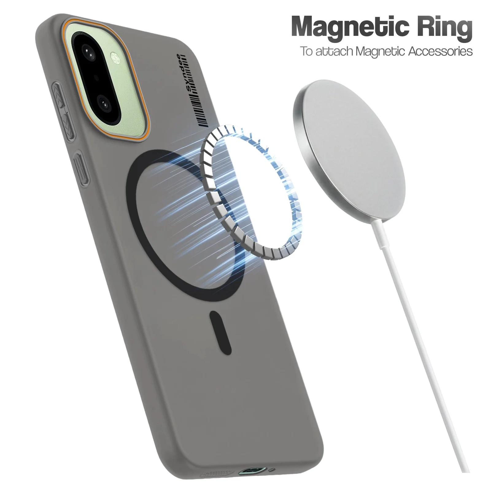 DL3 Mobilak Translucent Matte Case for OnePlus 15R / OnePlus Ace 6 / Ace 6T, Compatible with MagSafe accessories, Shock-absorbing protection, Integrated ring holder - Black