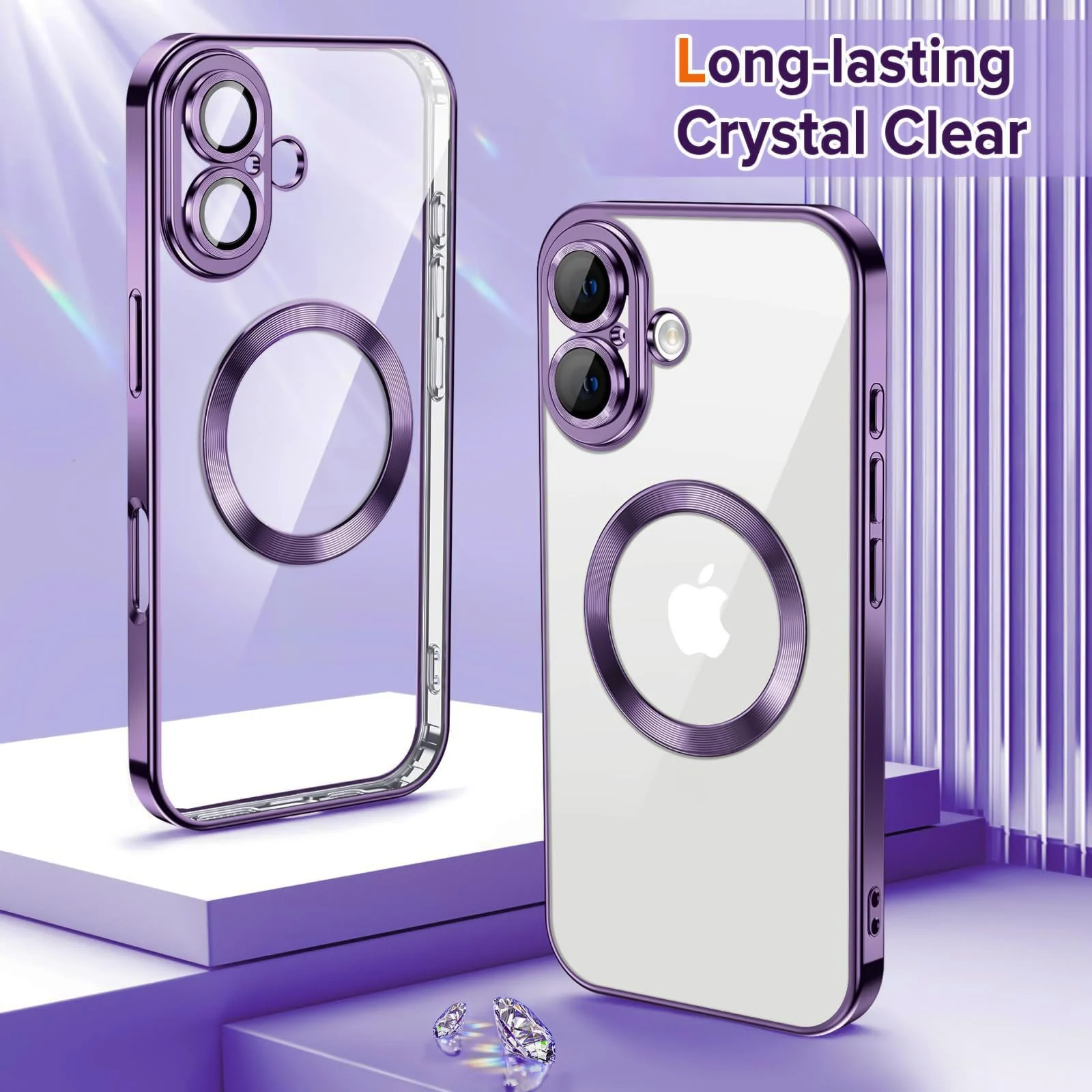 DL3 Mobilak Plated-Edge TPU Protective Case with Camera Protection for iPhone 16 Plus - Deep Purple